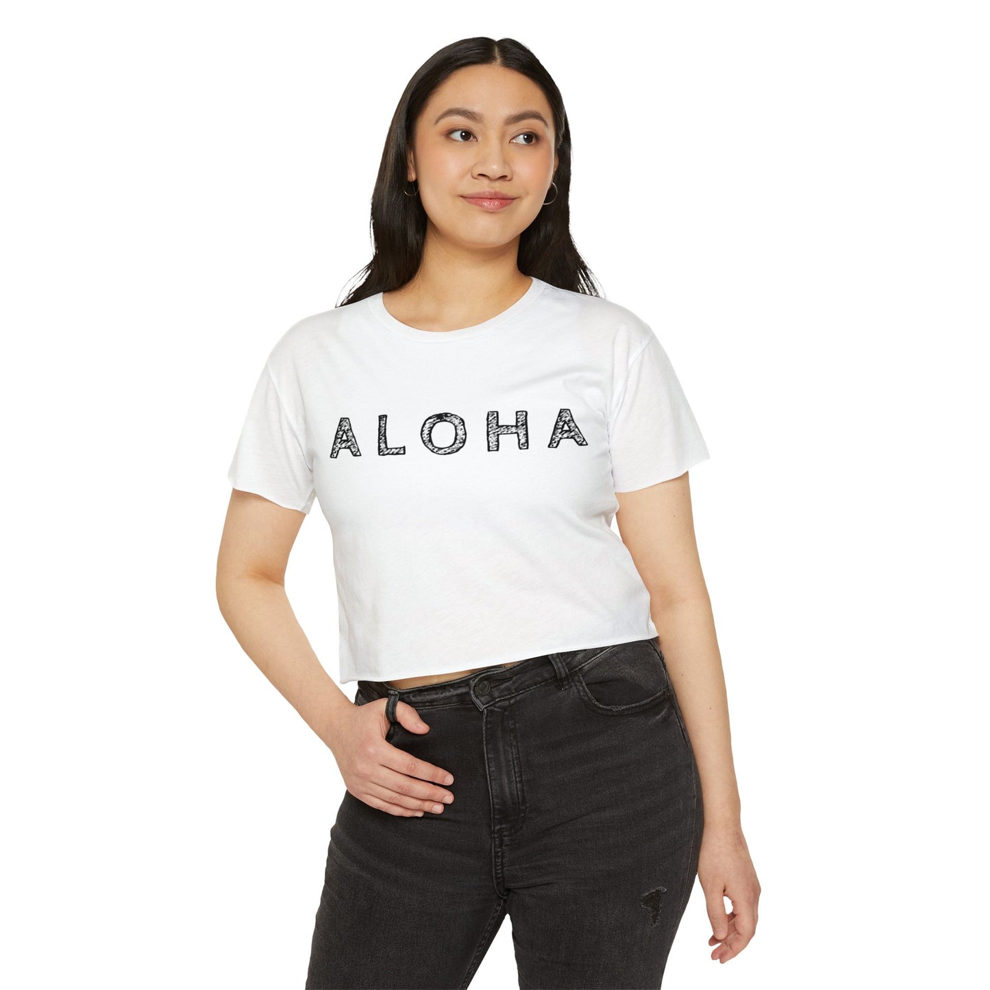 Aloha Scribble Festival Crop Top