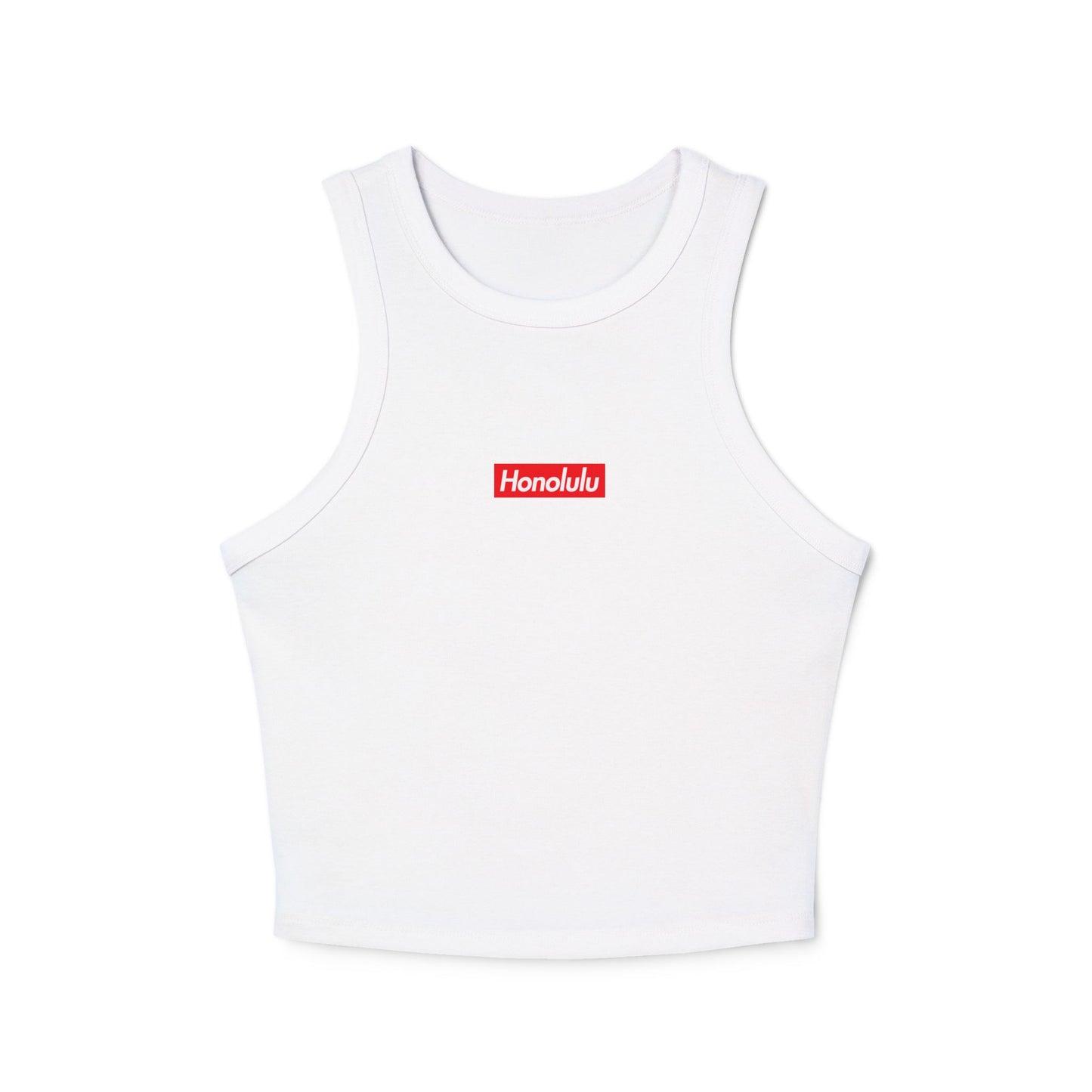 Honolulu Logo Premium Micro Rib Racer Tank Top
