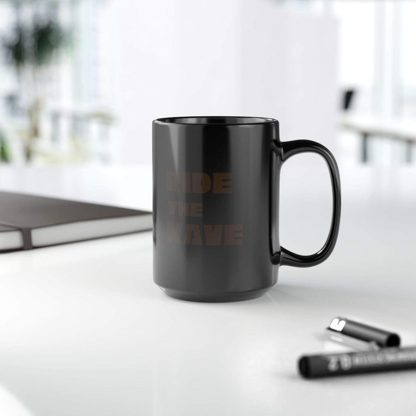 The Great Wave of Coffee Black Mug - Ride the Wave in 11oz and 15oz Sizes