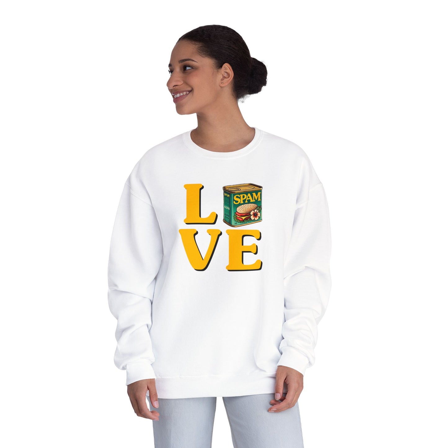 SPAM LOVE Printed Crew Sweatshirt for Spam Lovers