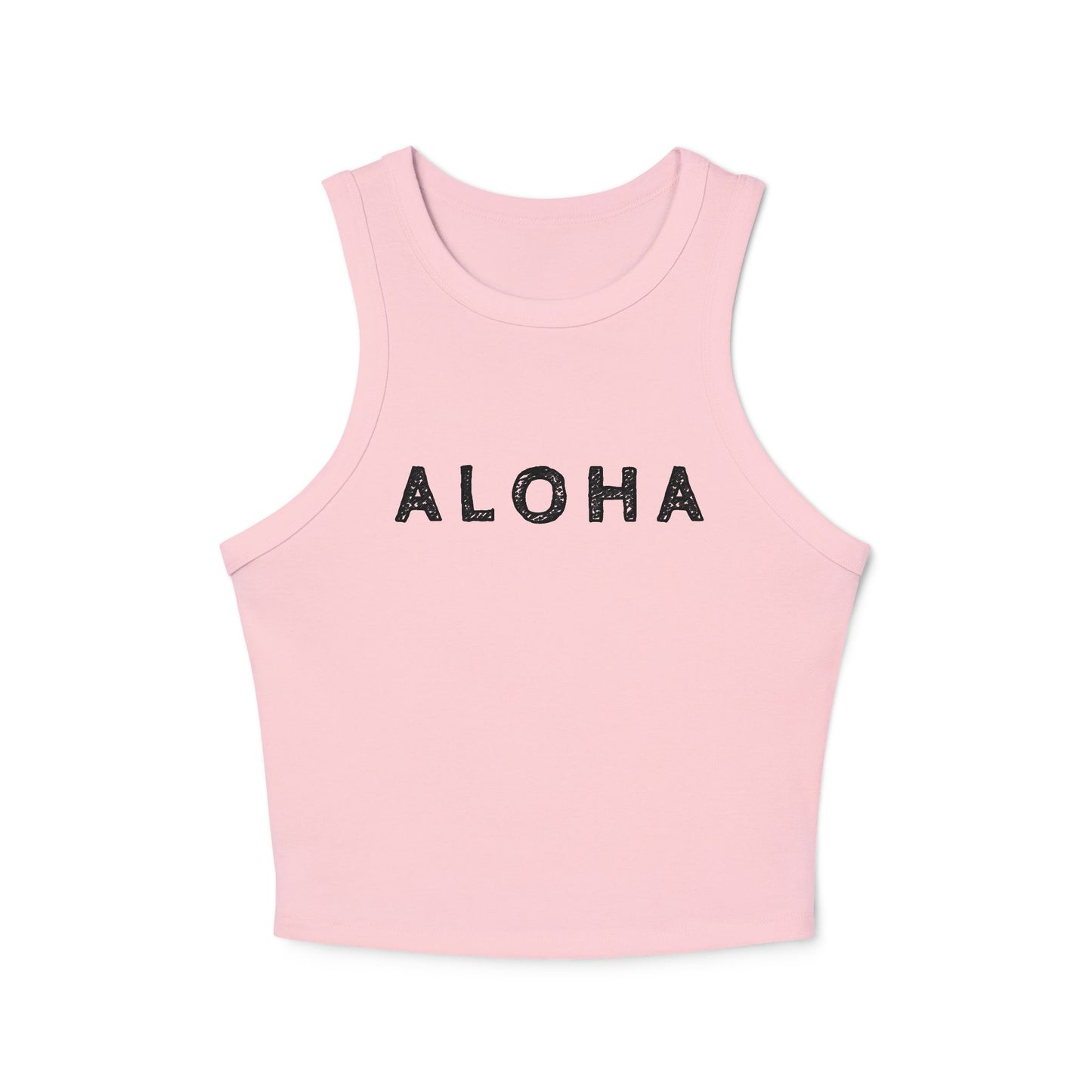 Aloha Logo Premium Micro Rib Racer Tank Top