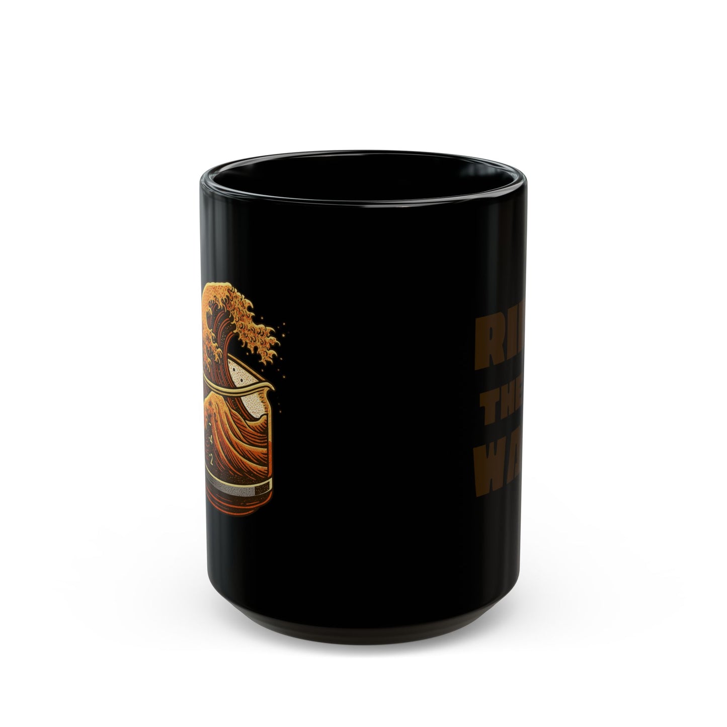 The Great Wave of Coffee Black Mug - Ride the Wave in 11oz and 15oz Sizes