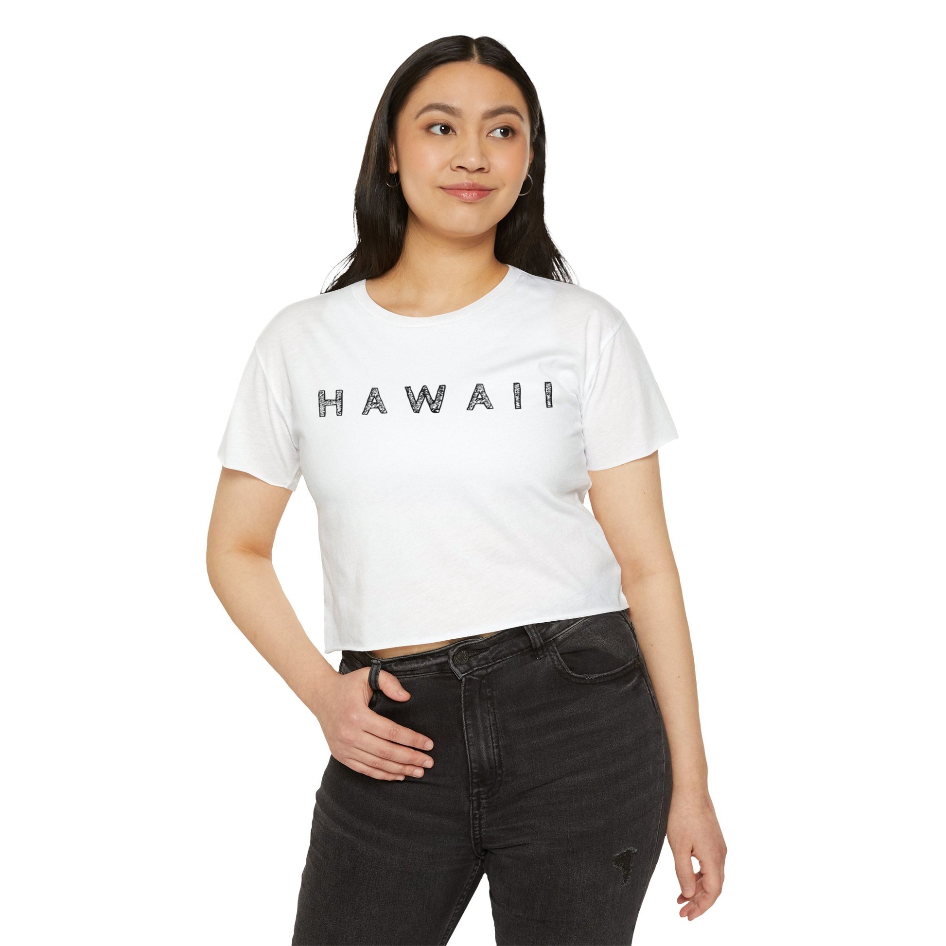 Hawaii Scribble Festival Crop Top-T-Shirt-Bits of Aloha