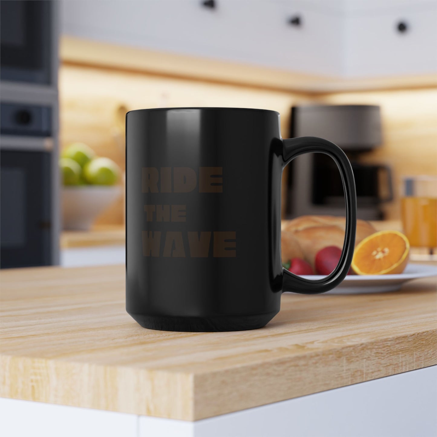 The Great Wave of Coffee Black Mug - Ride the Wave in 11oz and 15oz Sizes