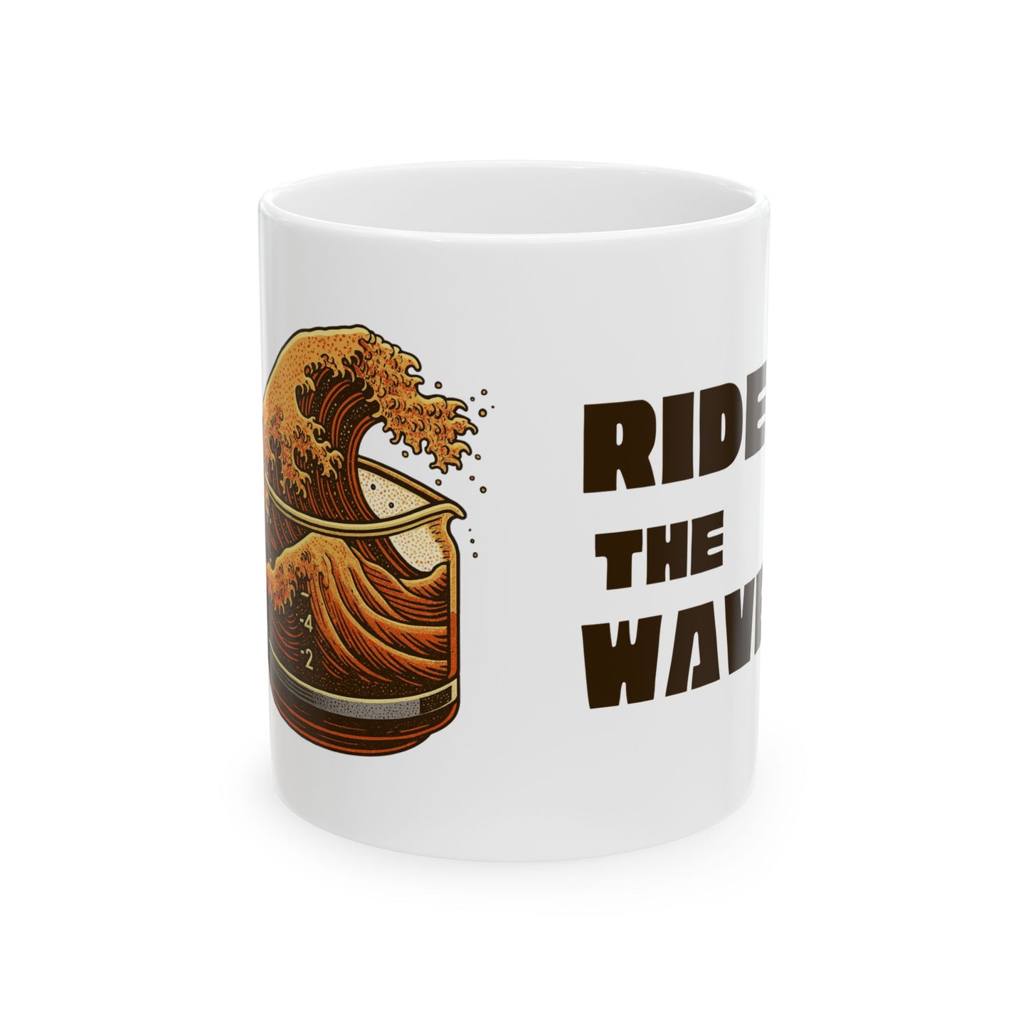 The Great Wave of Coffee White Ceramic Mug - Ride the Wave