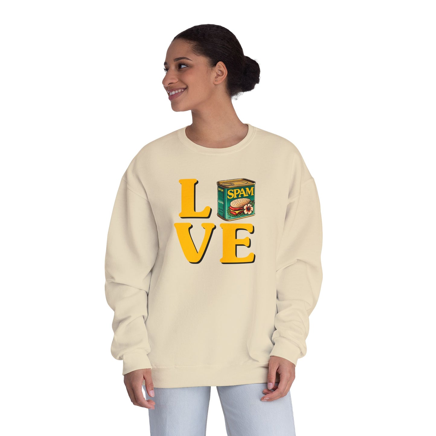SPAM LOVE Printed Crew Sweatshirt for Spam Lovers