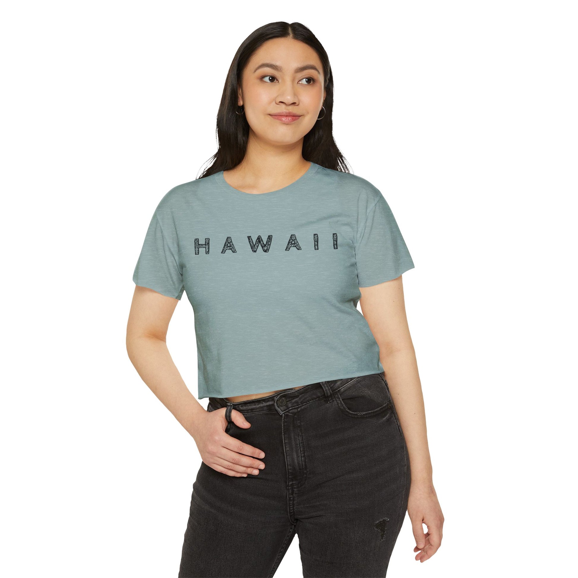 Hawaii Scribble Festival Crop Top-T-Shirt-Bits of Aloha