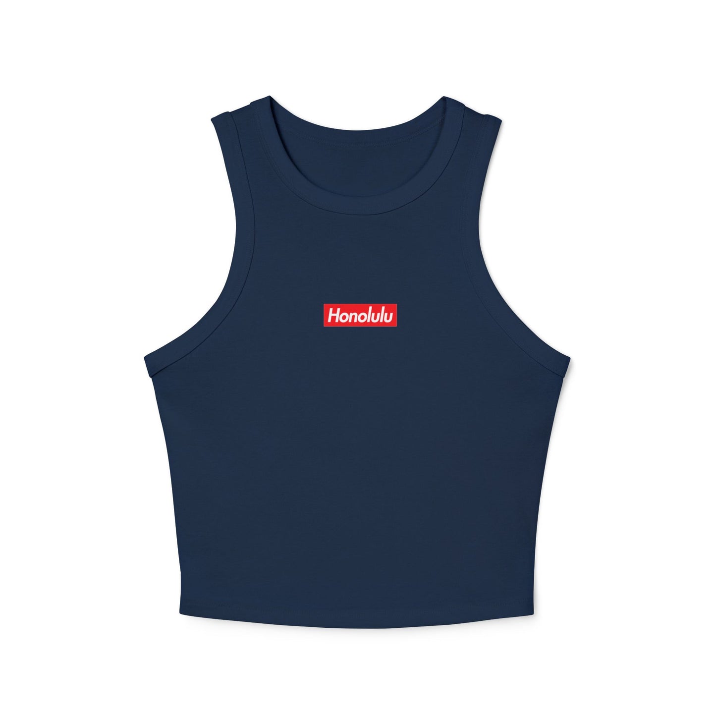 Honolulu Logo Premium Micro Rib Racer Tank Top