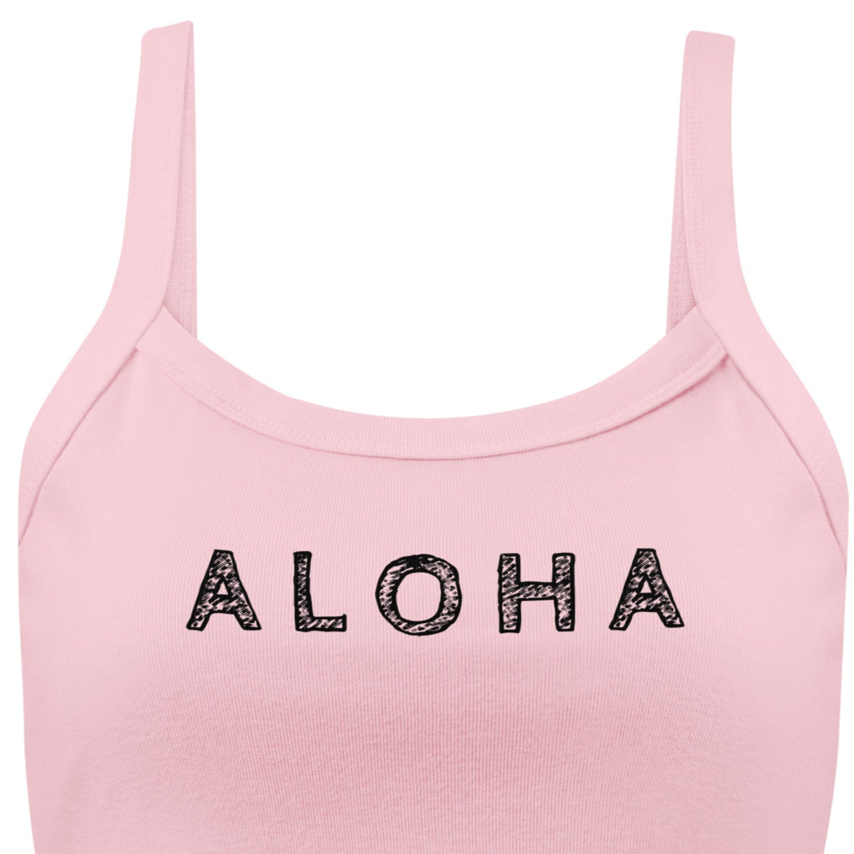 Aloha Scribble Printed Rib Tank Top-Tank Top-Bits of Aloha