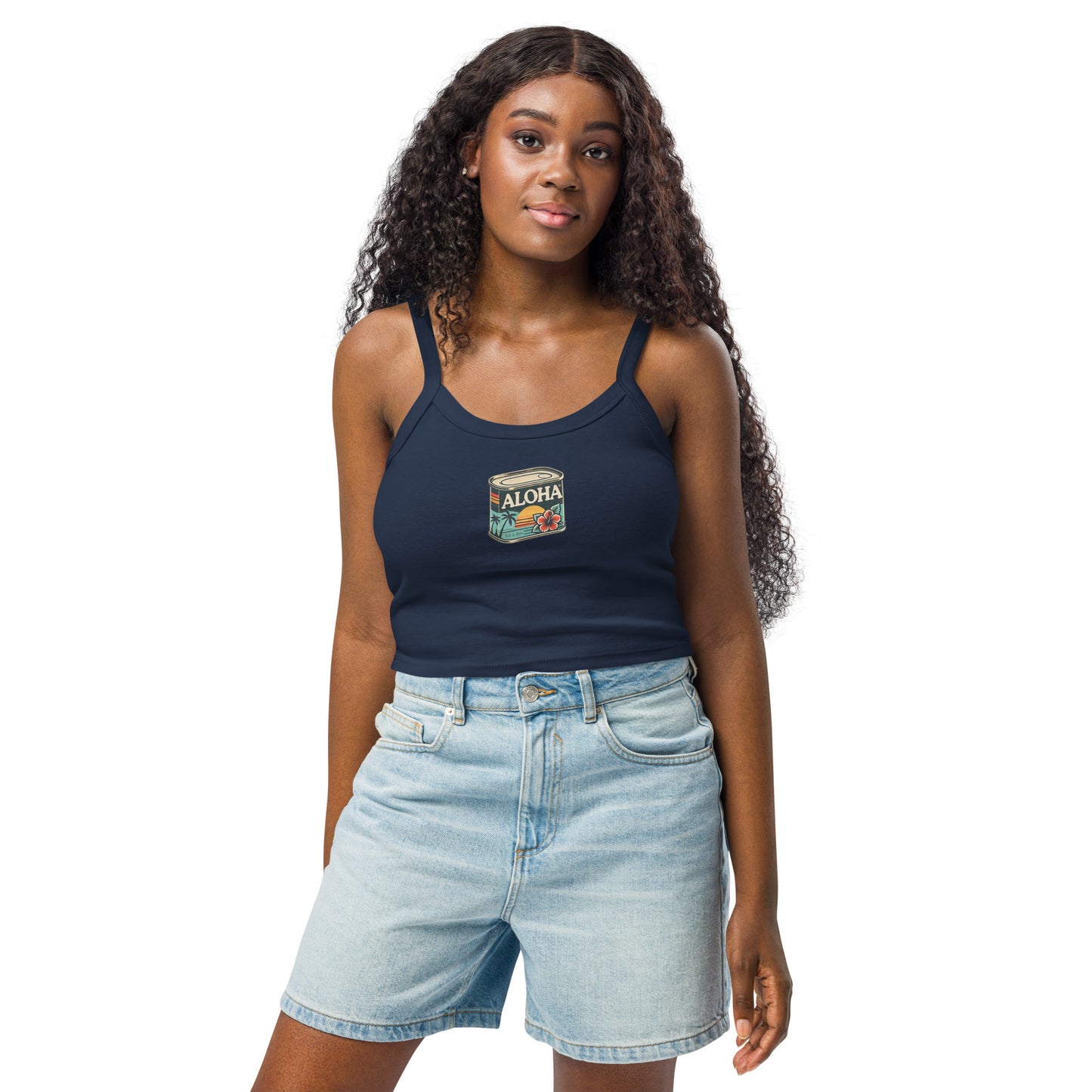 Can of Aloha Printed Rib Tank Top-Tank Top-Bits of Aloha