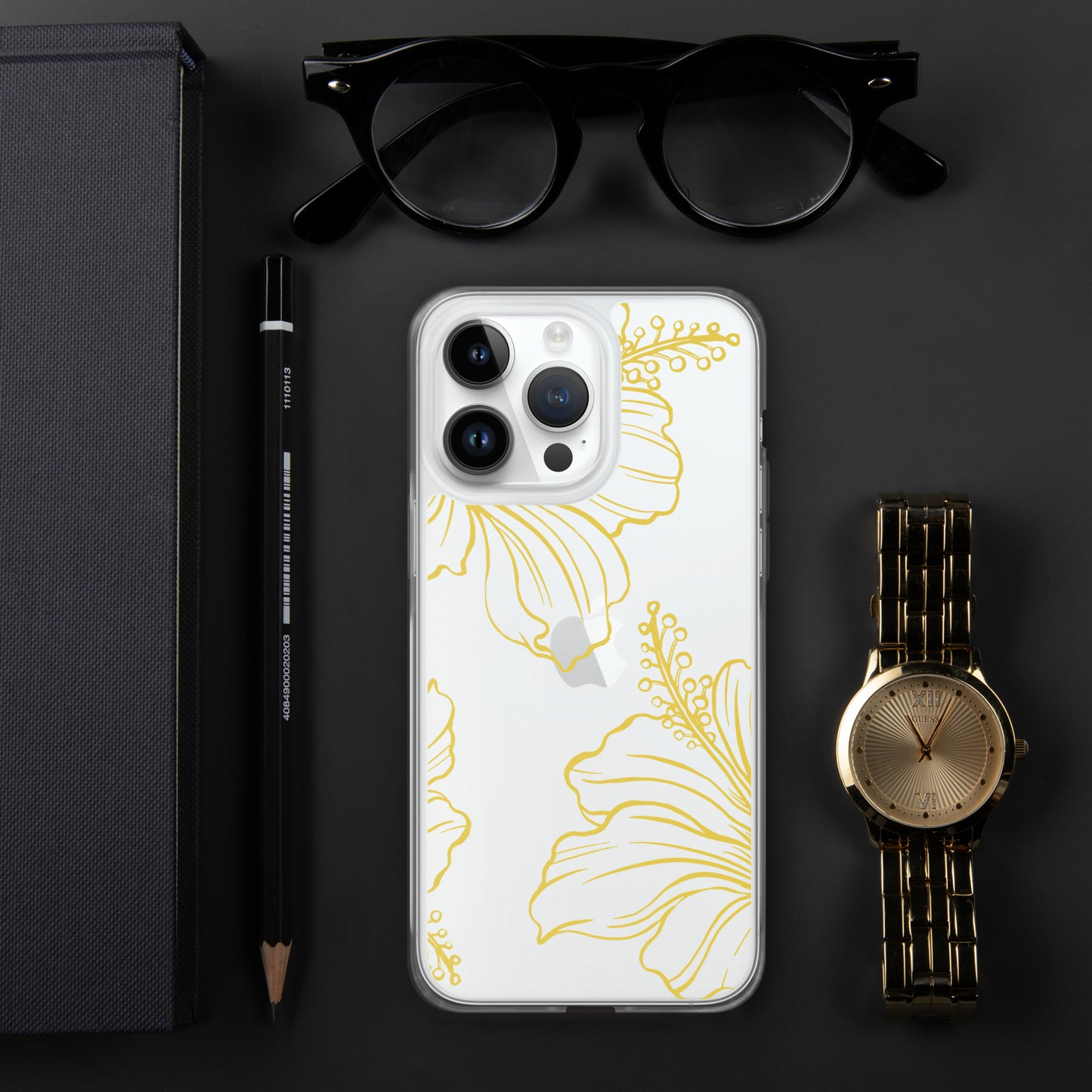 Gold Hibiscus Clear Case for iPhone®