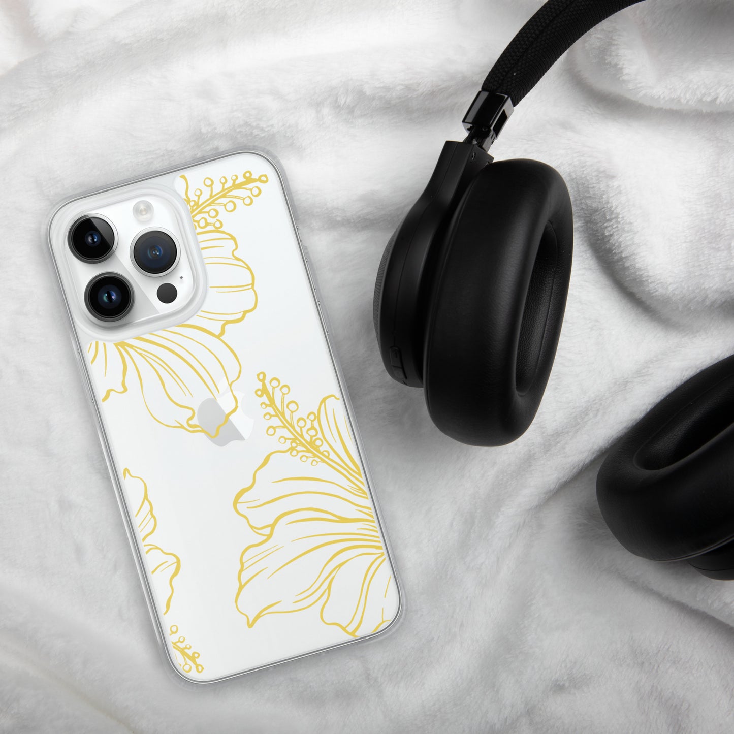 Gold Hibiscus Clear Case for iPhone®