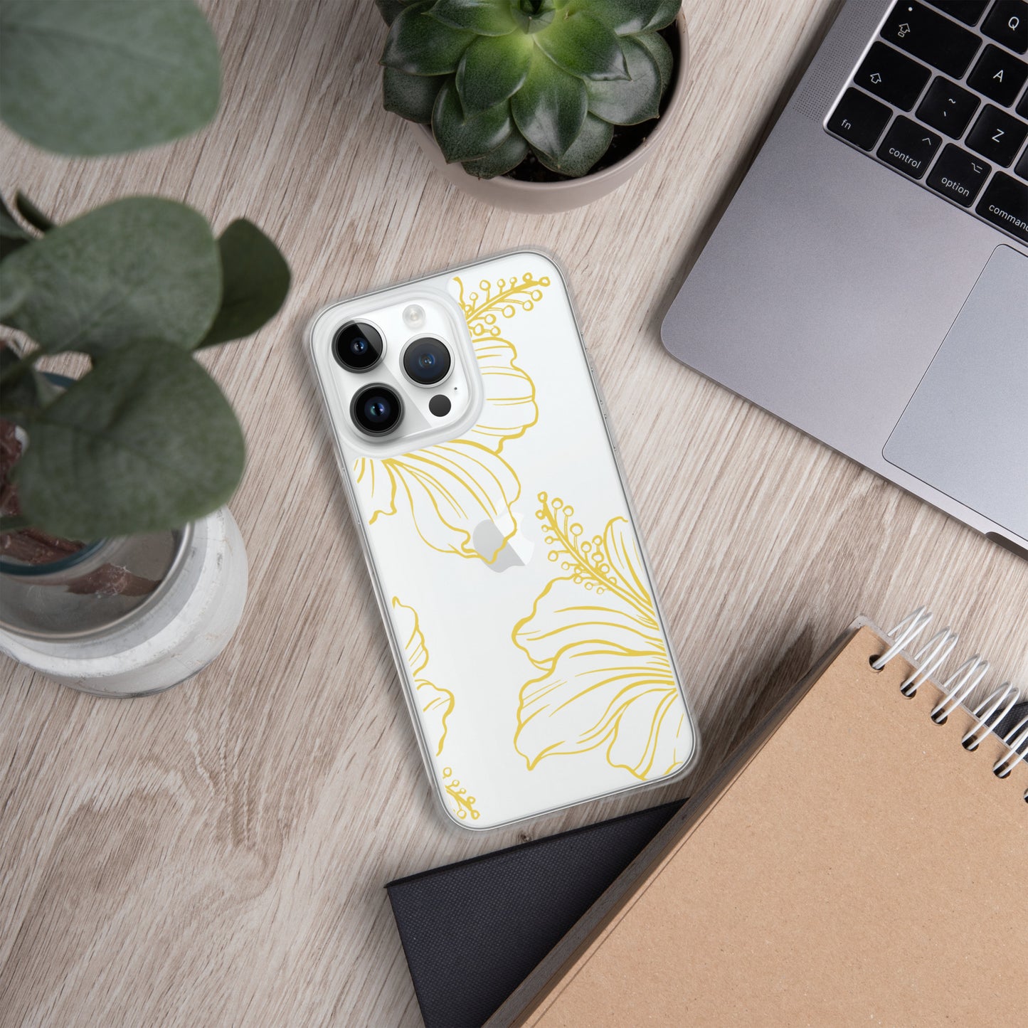 Gold Hibiscus Clear Case for iPhone®