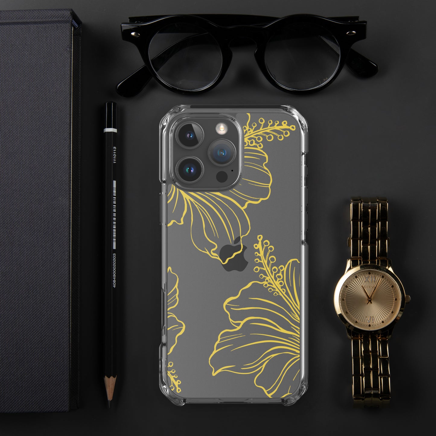 Gold Hibiscus Clear Case for iPhone®