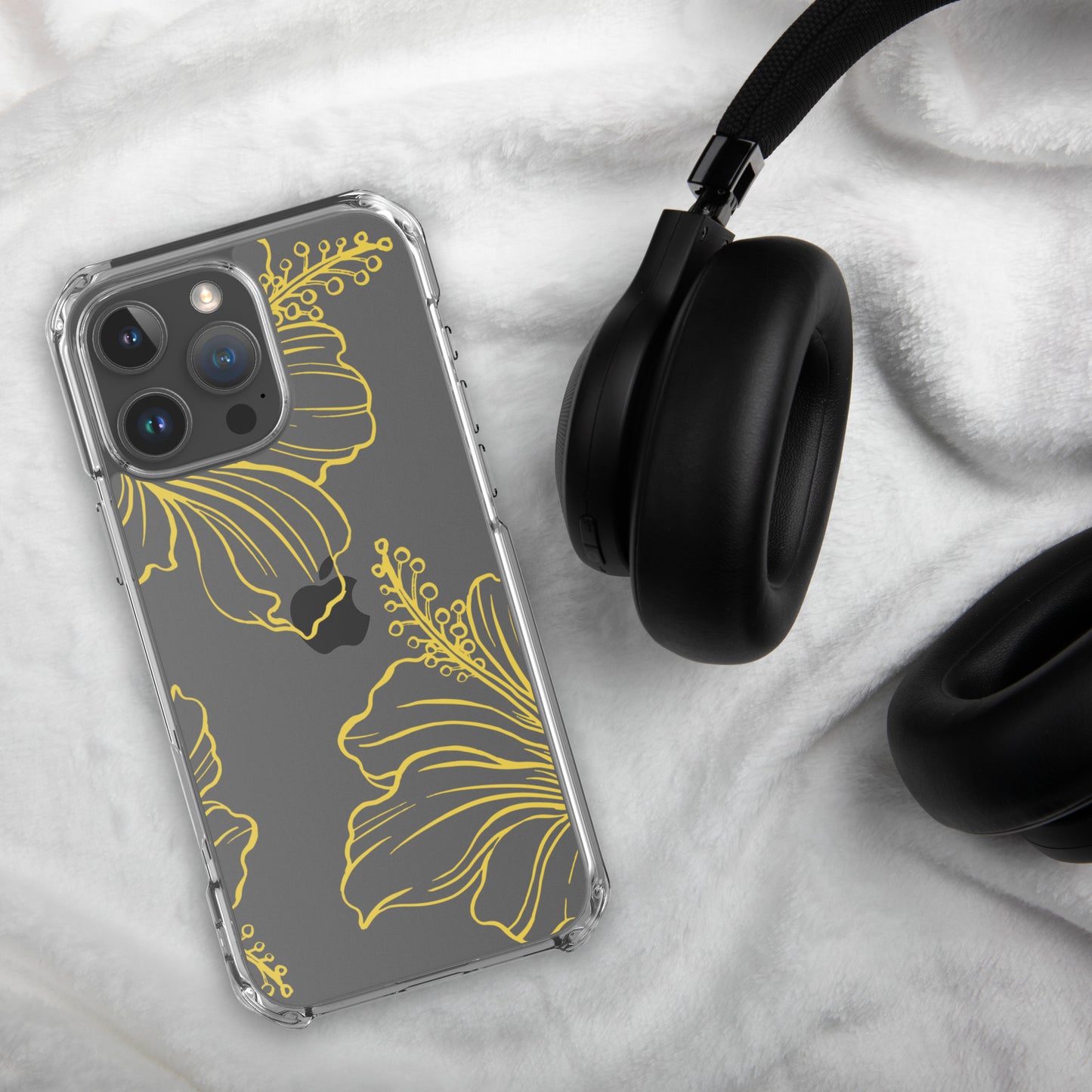 Gold Hibiscus Clear Case for iPhone®