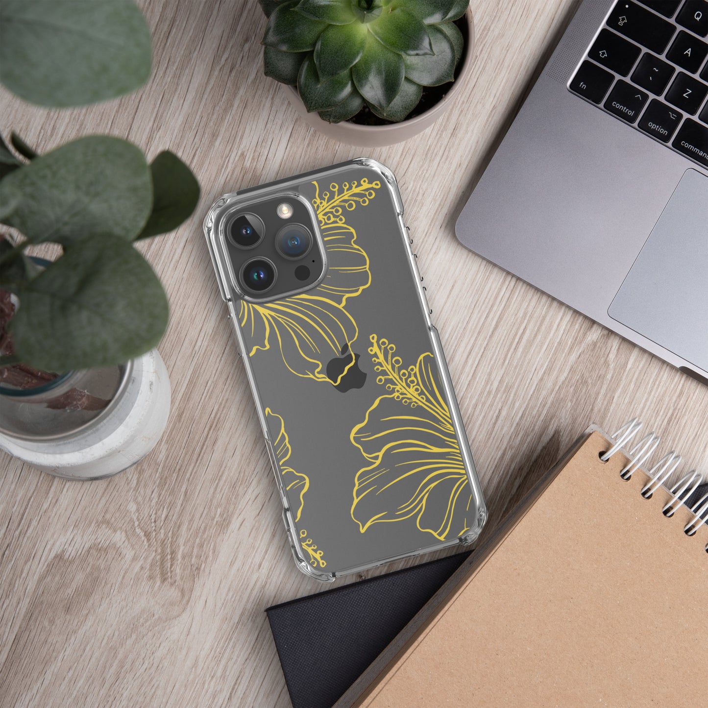 Gold Hibiscus Clear Case for iPhone®