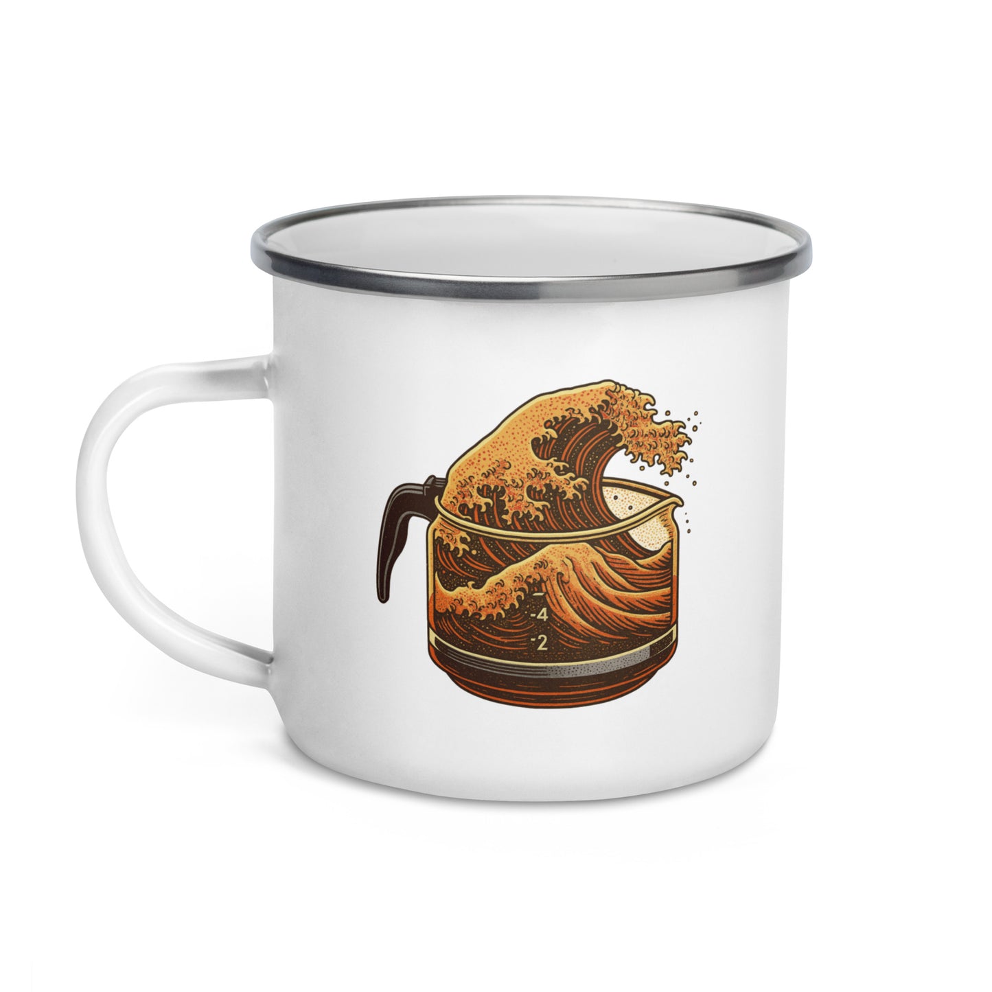The Great Wave of Coffee Enamel Mug - Ride the Wave-Mug-Bits of Aloha