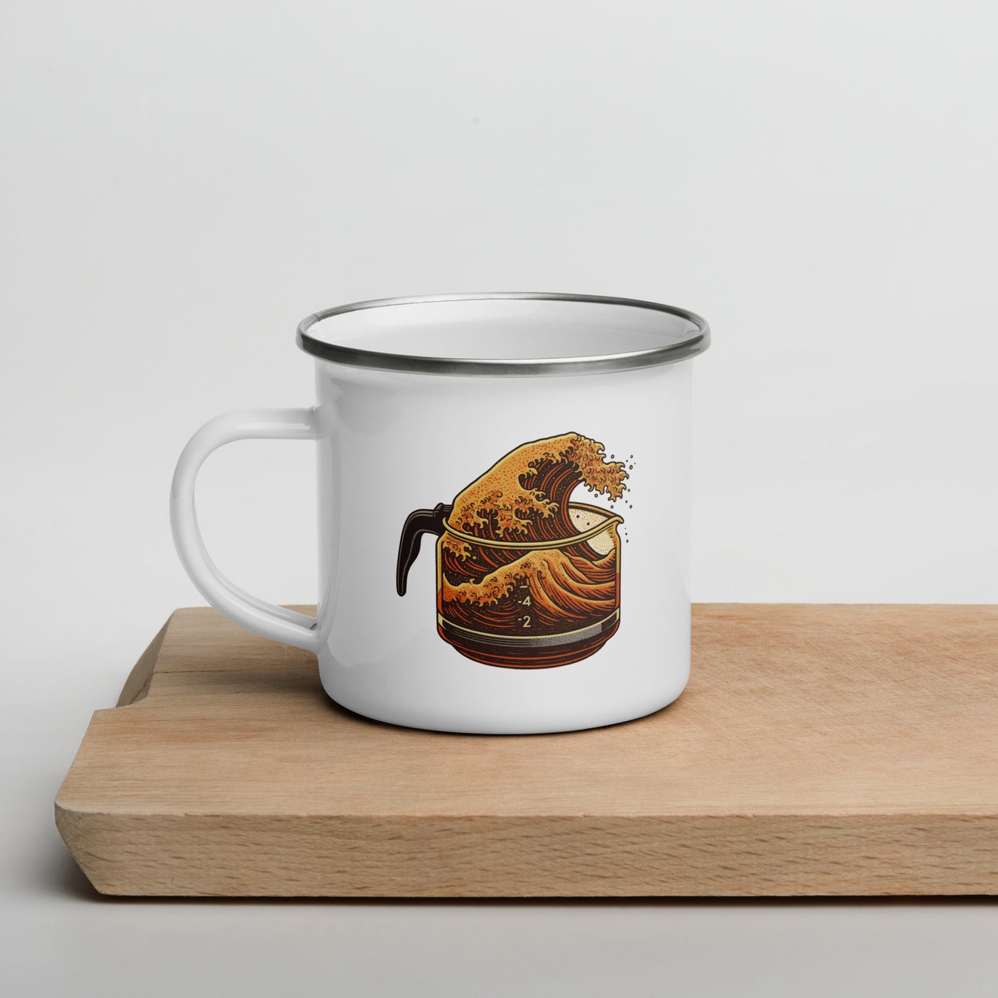 The Great Wave of Coffee Enamel Mug - Ride the Wave-Mug-Bits of Aloha