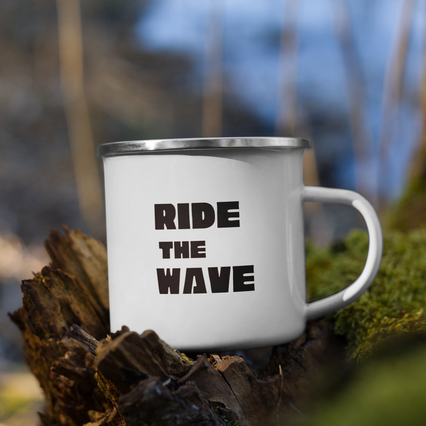The Great Wave of Coffee Enamel Mug - Ride the Wave-Mug-Bits of Aloha