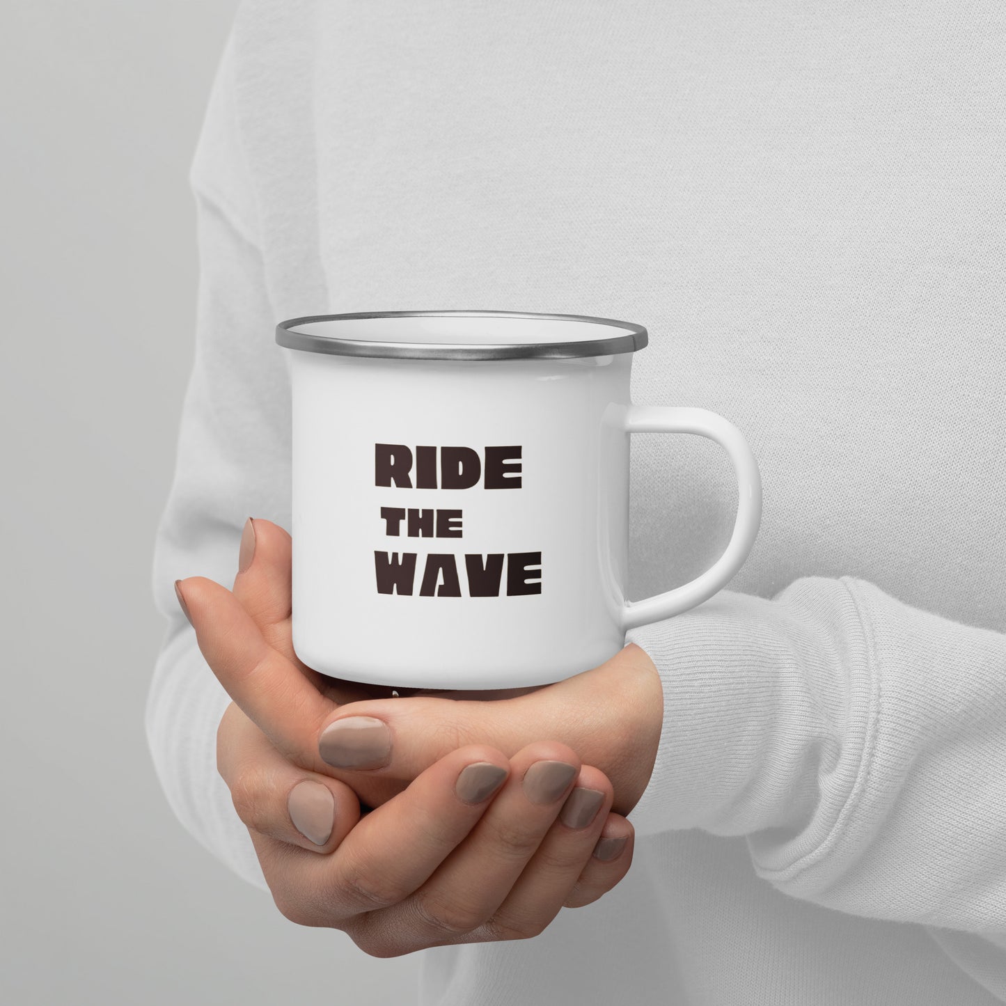The Great Wave of Coffee Enamel Mug - Ride the Wave-Mug-Bits of Aloha