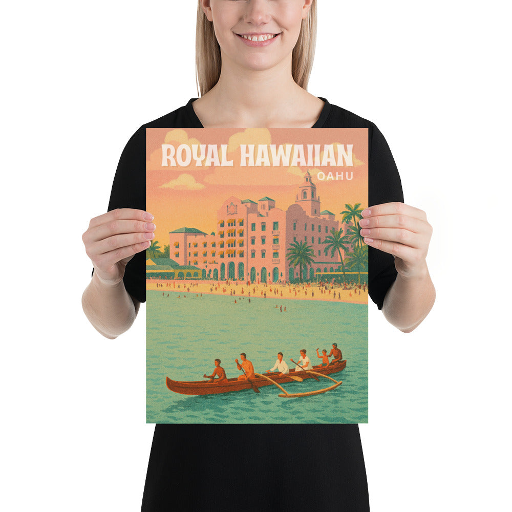 Royal Hawaiian Waikiki Retro Art Poster-Art-Bits of Aloha
