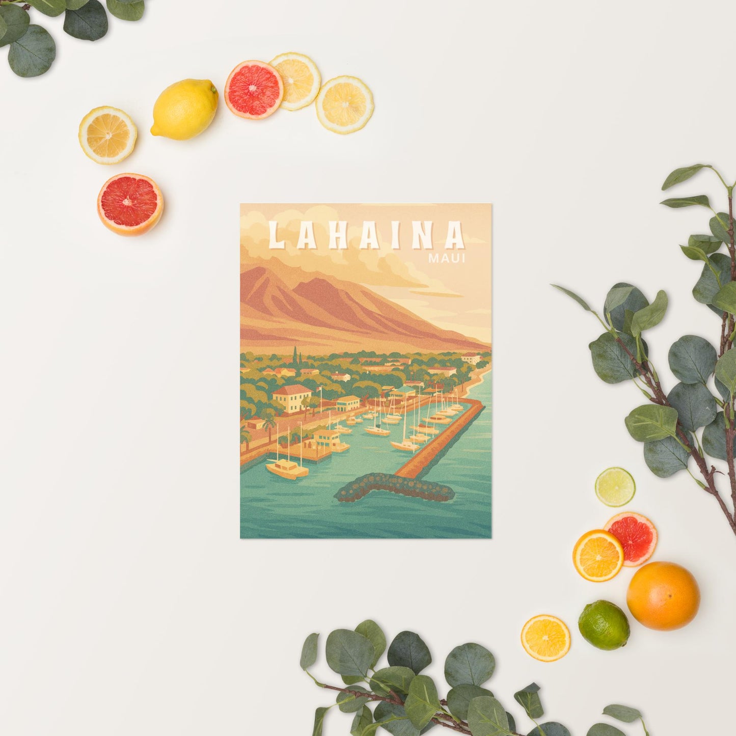 Lahaina Maui Retro Art Poster-Art-Bits of Aloha