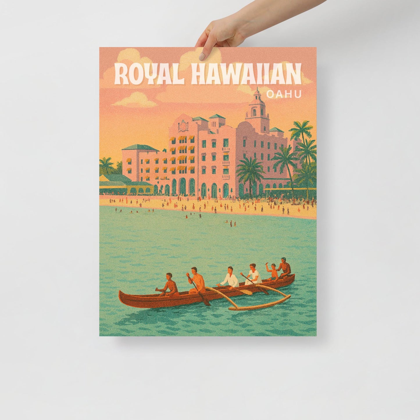 Royal Hawaiian Waikiki Retro Art Poster-Art-Bits of Aloha