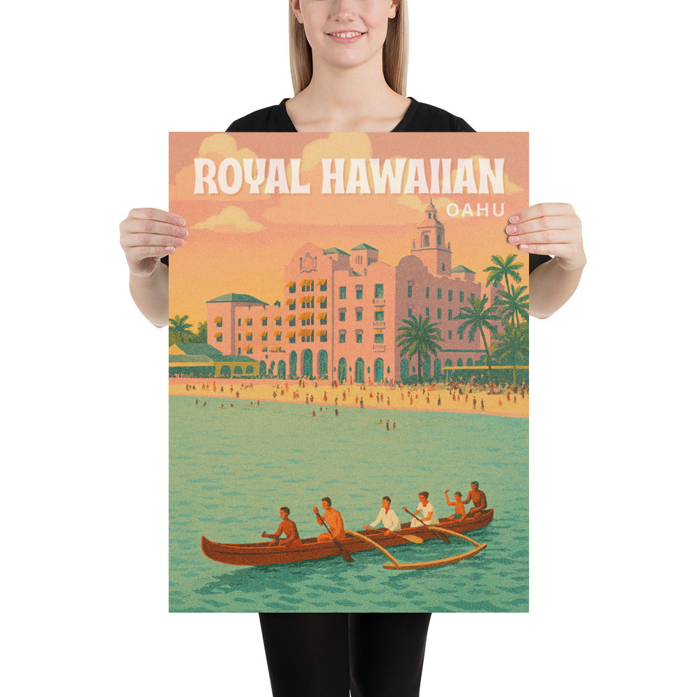 Royal Hawaiian Waikiki Retro Art Poster-Art-Bits of Aloha