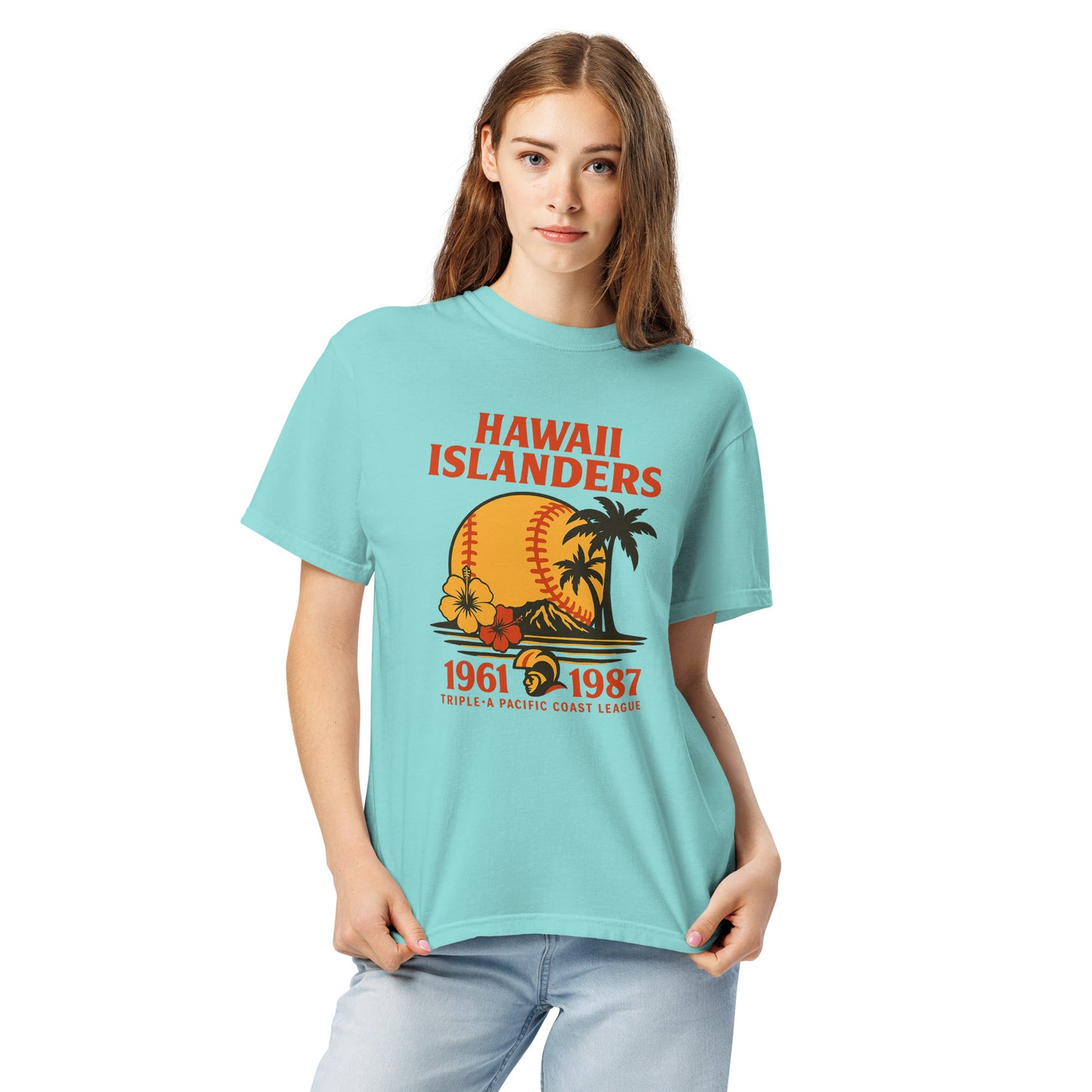Hawaii Islanders Premium Vintage Baseball Tee – Pacific Coast League Tribute-T-Shirt-Bits of Aloha