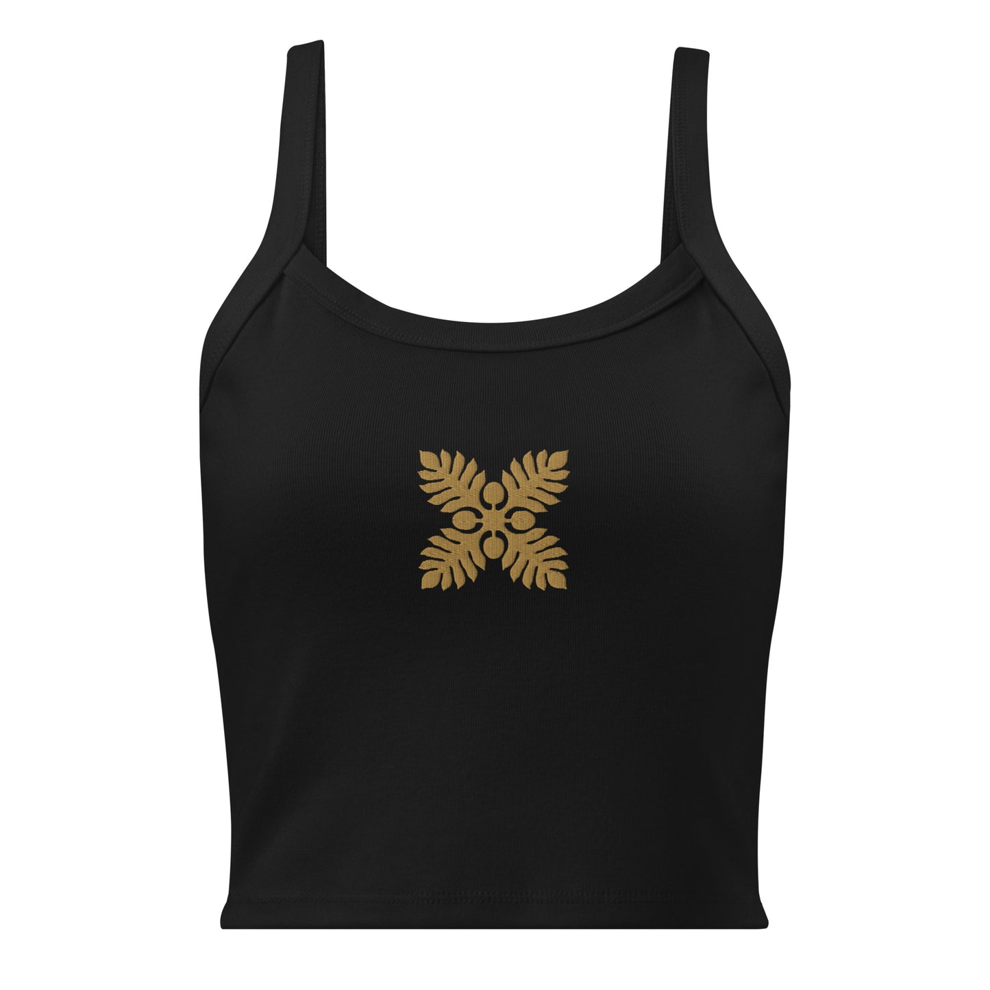 Hawaiian Breadfruit Quilt Embroidered Rib Tank Top-Tank Top-Bits of Aloha