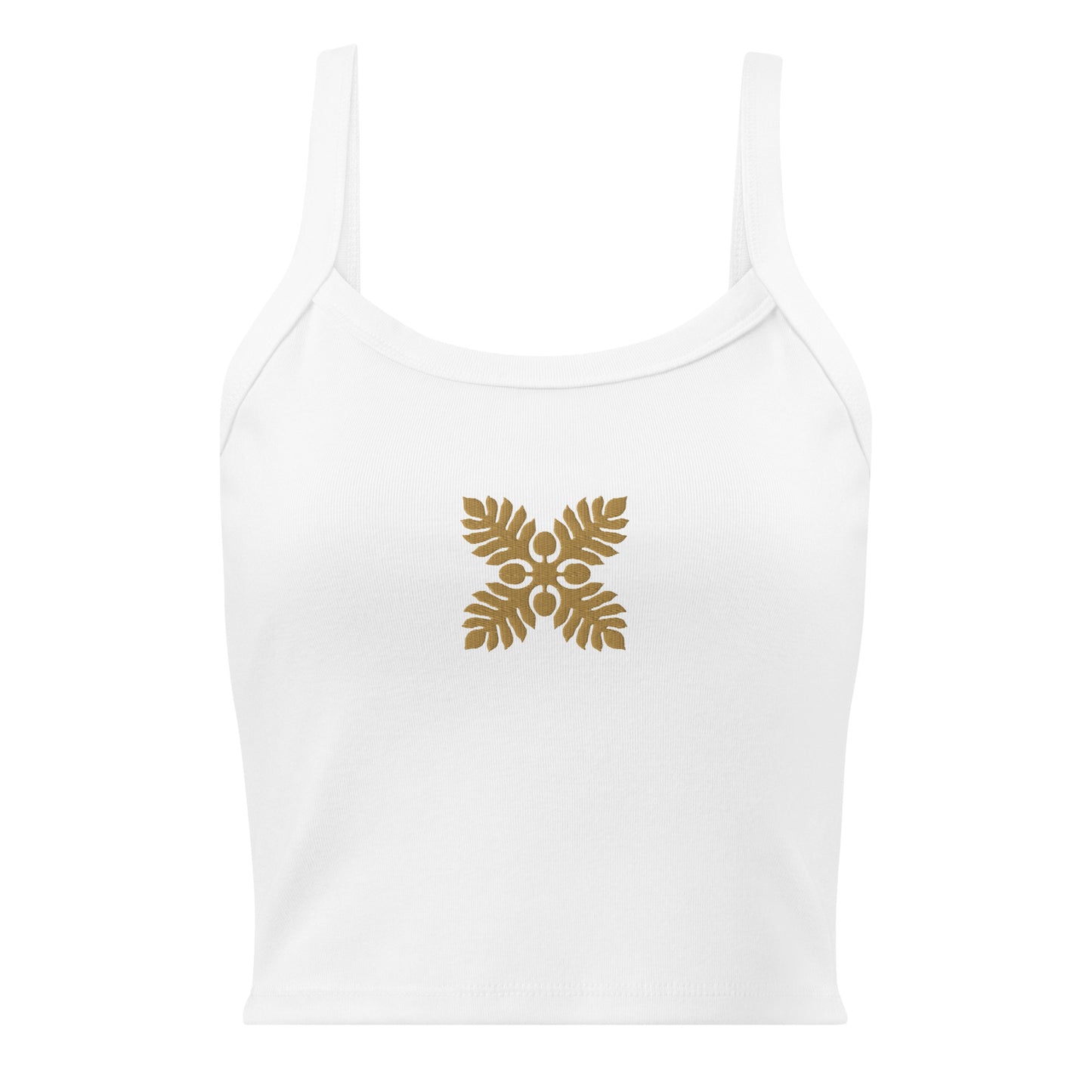 Hawaiian Breadfruit Quilt Embroidered Rib Tank Top-Tank Top-Bits of Aloha