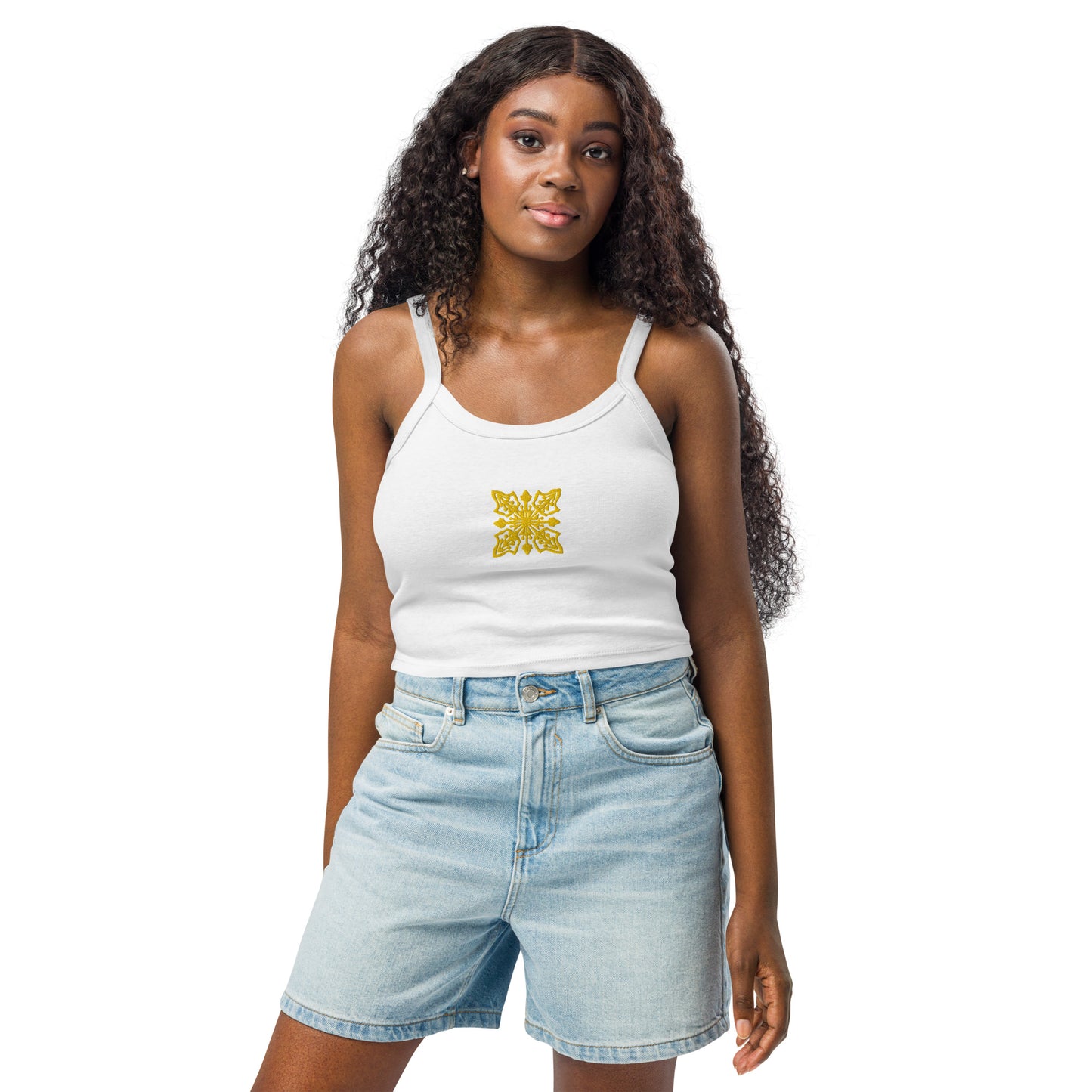 Hawaiian Quilt Embroidered Rib Tank Top-Tank Top-Bits of Aloha