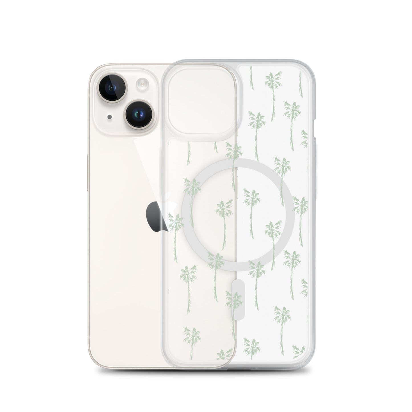 Tropical Palm Trees MagSafe® clear case for iPhone 14-16 models-Phone Case-Bits of Aloha