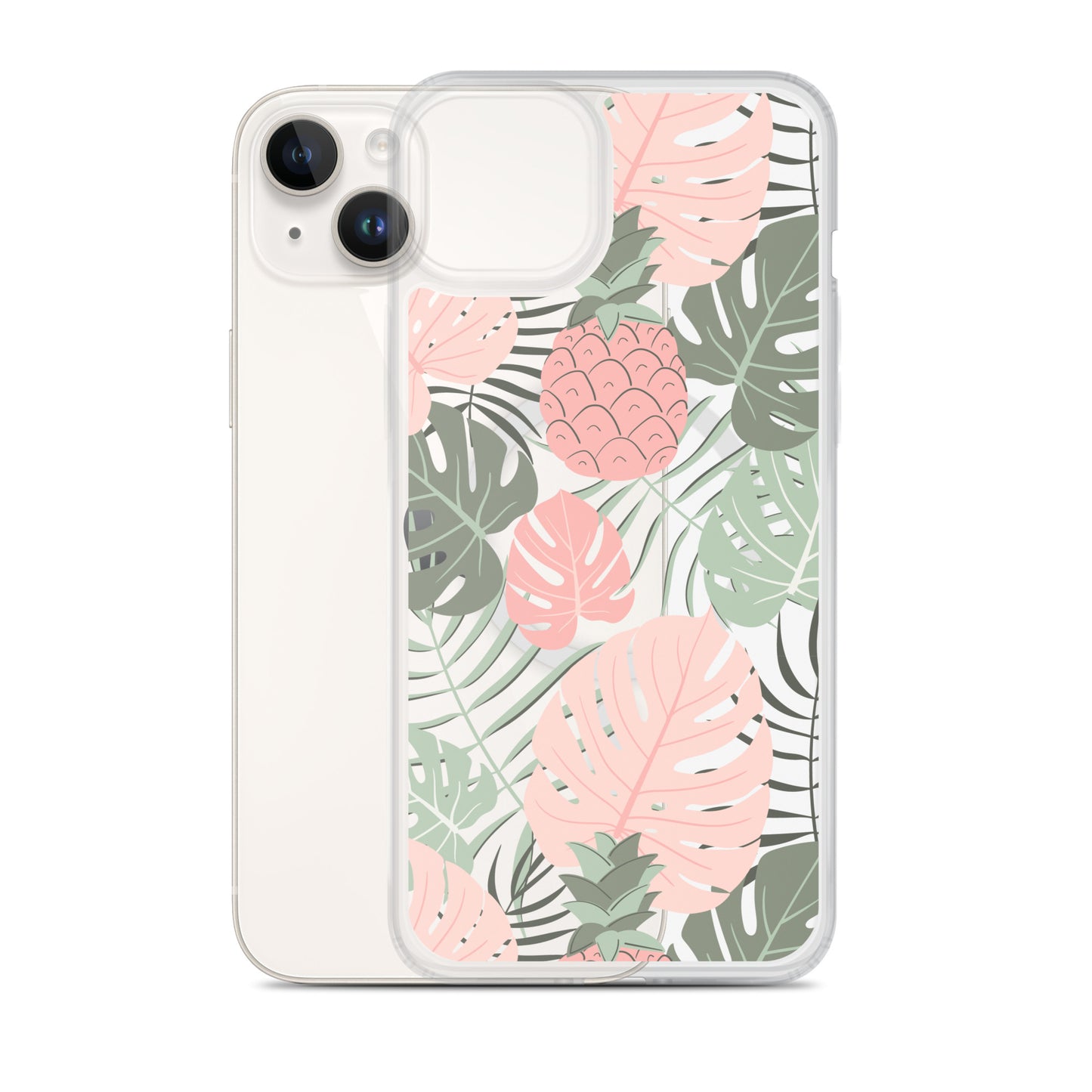 Tropical Foliage MagSafe® clear case for iPhone 14-16 models-Phone Case-Bits of Aloha