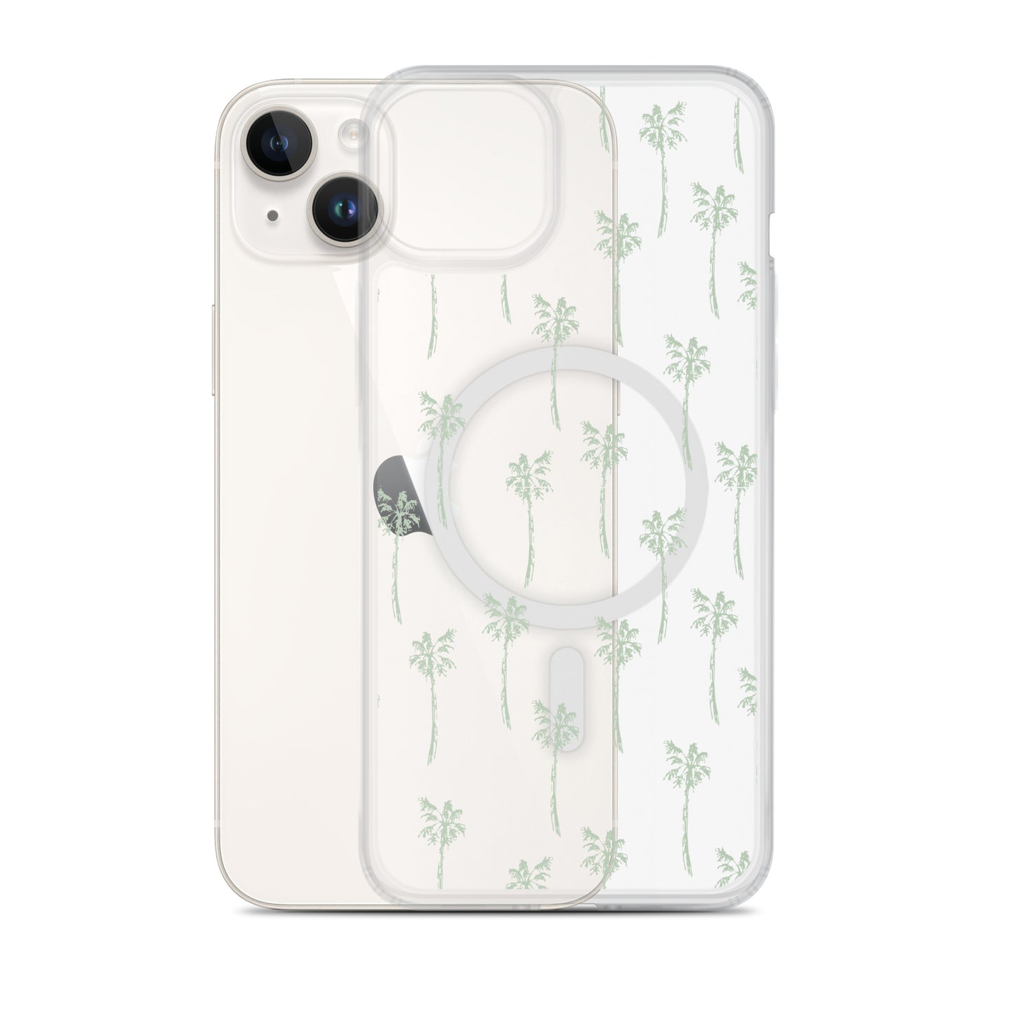 Tropical Palm Trees MagSafe® clear case for iPhone 14-16 models-Phone Case-Bits of Aloha