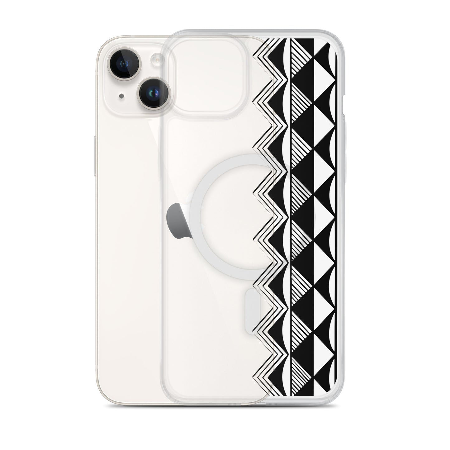 Polynesian Shark Tooth MagSafe® Clear Case for iPhone 14-16 Models-Bits of Aloha