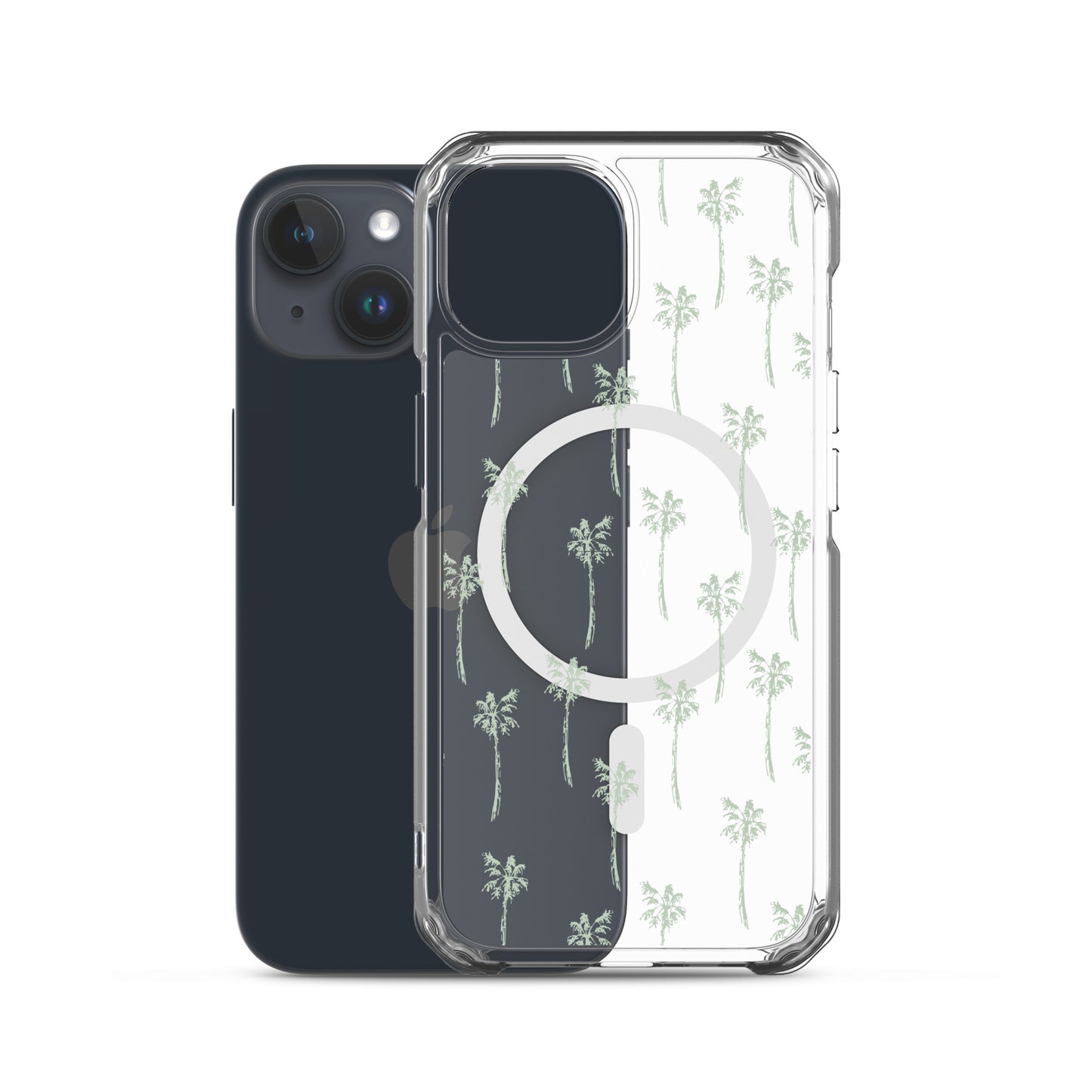 Tropical Palm Trees MagSafe® clear case for iPhone 14-16 models-Phone Case-Bits of Aloha