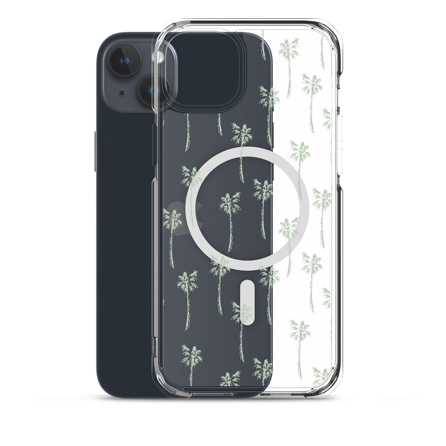 Tropical Palm Trees MagSafe® clear case for iPhone 14-16 models-Phone Case-Bits of Aloha