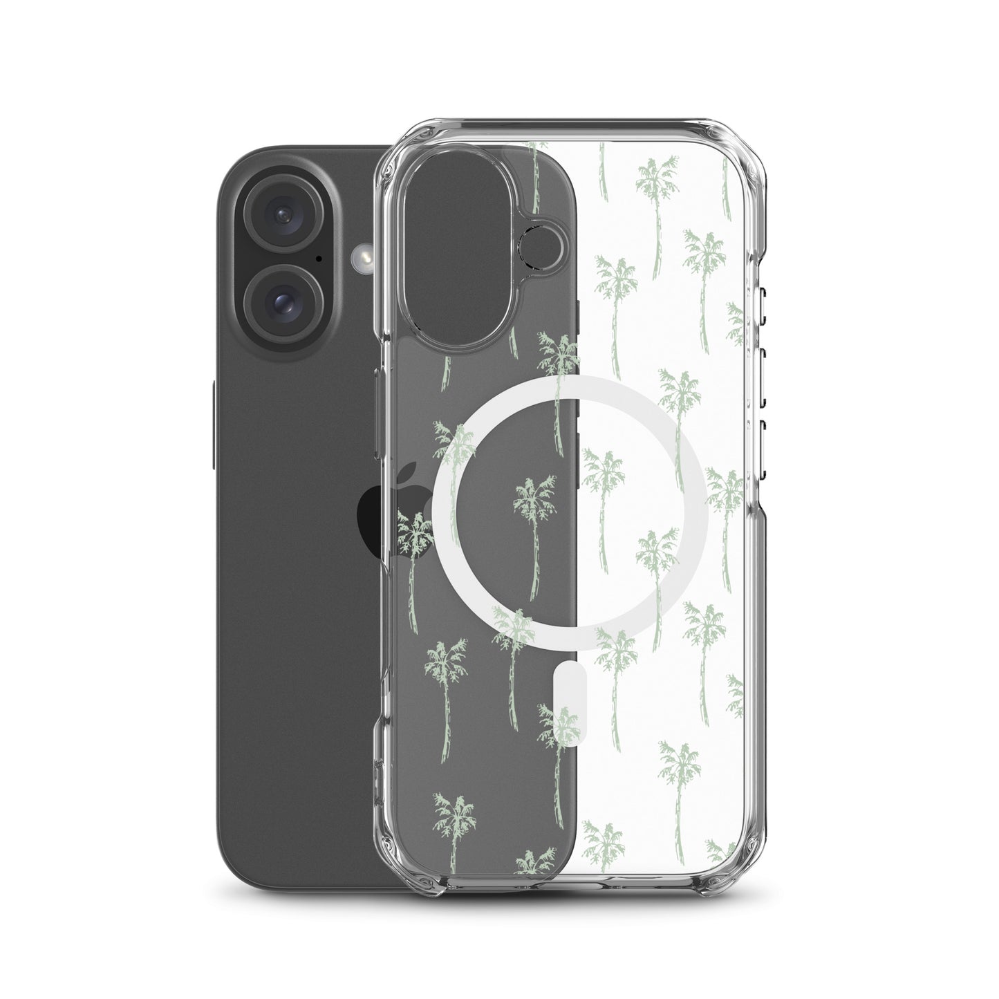 Tropical Palm Trees MagSafe® clear case for iPhone 14-16 models-Phone Case-Bits of Aloha