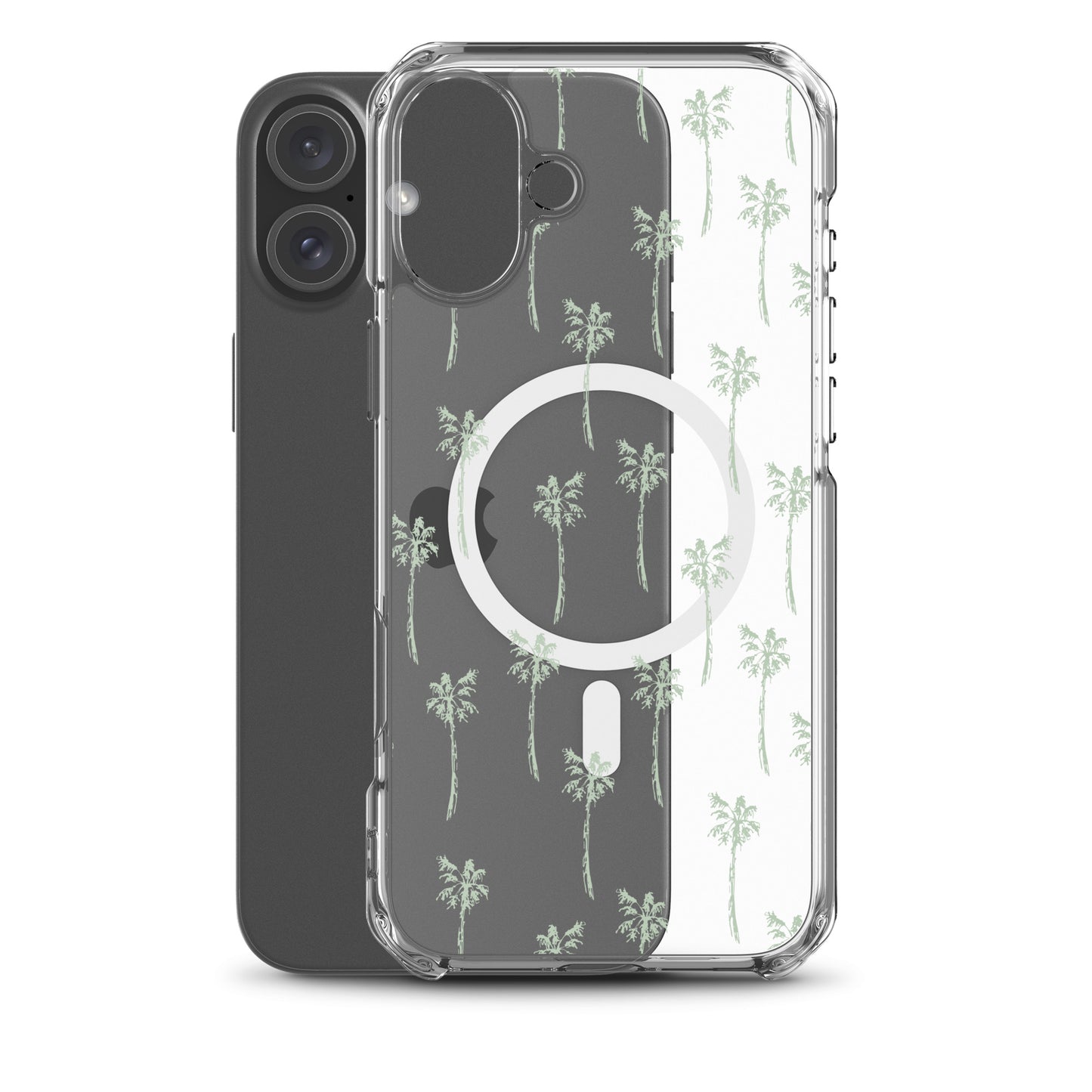 Tropical Palm Trees MagSafe® clear case for iPhone 14-16 models-Phone Case-Bits of Aloha