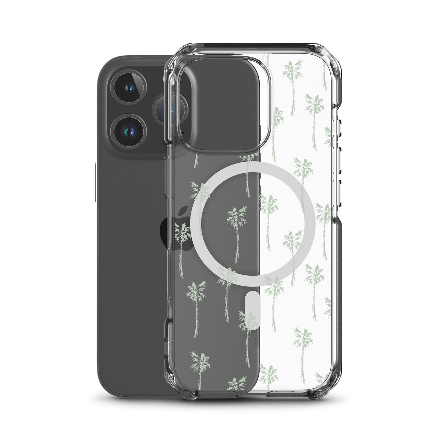 Tropical Palm Trees MagSafe® clear case for iPhone 14-16 models-Phone Case-Bits of Aloha