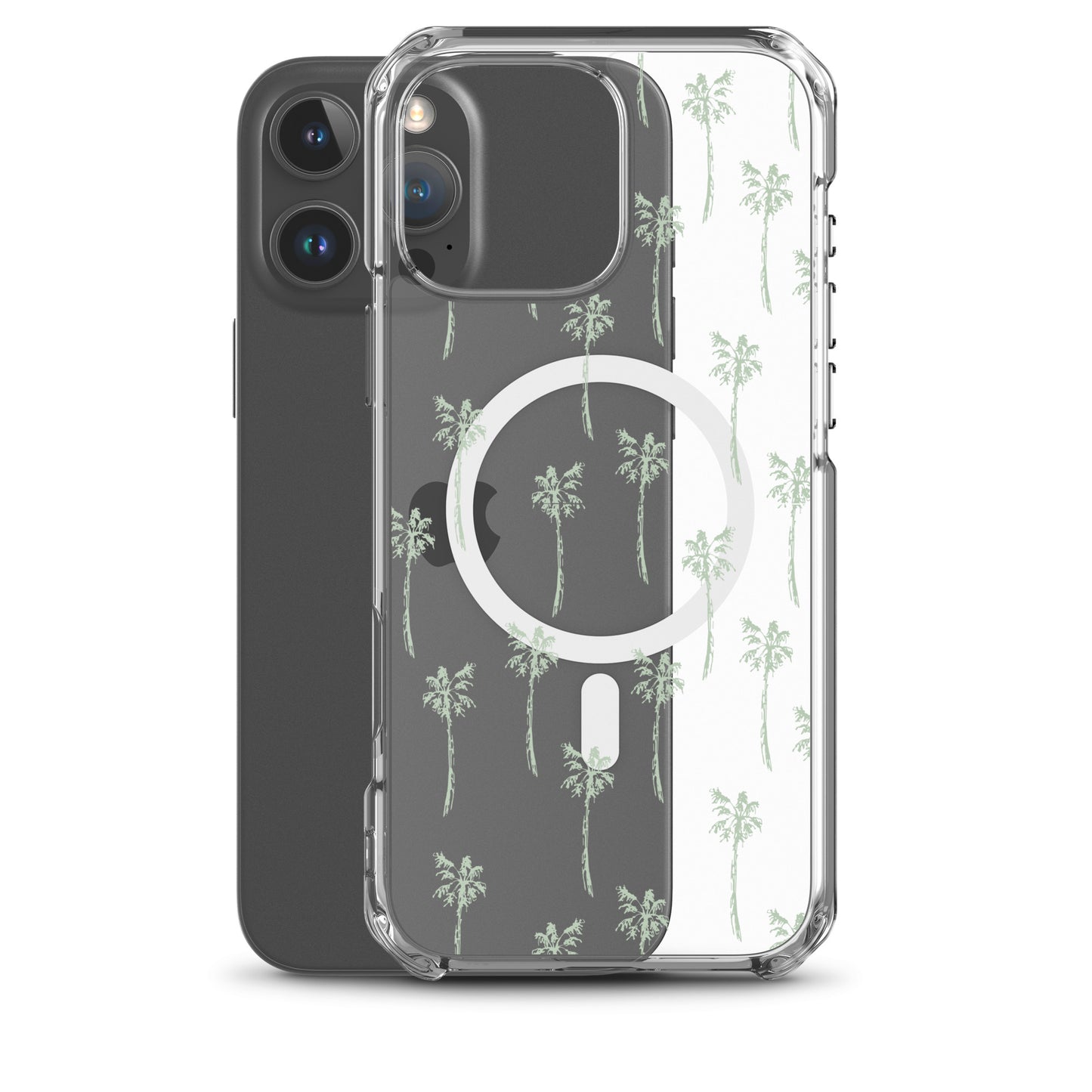 Tropical Palm Trees MagSafe® clear case for iPhone 14-16 models-Phone Case-Bits of Aloha