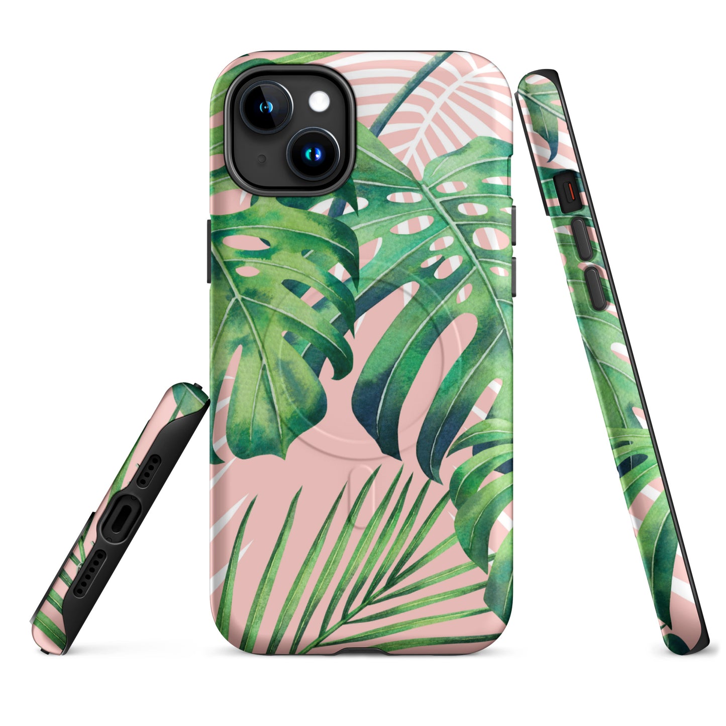 Pink Monstera MagSafe® Tough Case for iPhone 14-16-Bits of Aloha