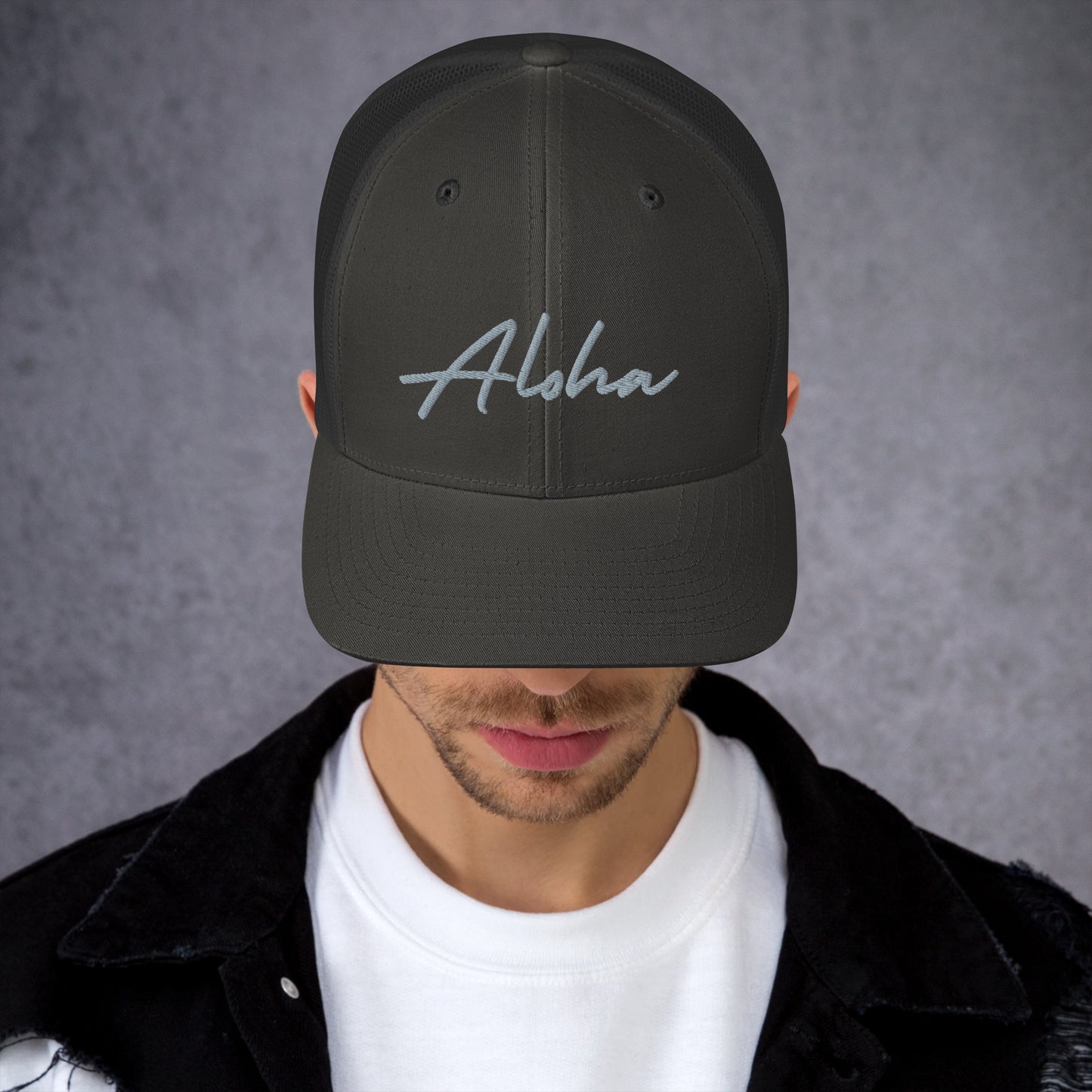 Aloha Script Trucker Cap-Hat-Bits of Aloha