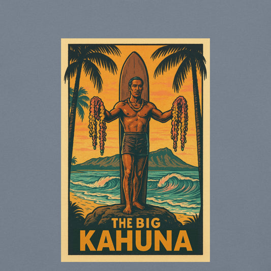 The Big Kahuna Premium Graphic Tee – Duke Kahanamoku Waikiki T-Shirt-T-Shirt-Bits of Aloha