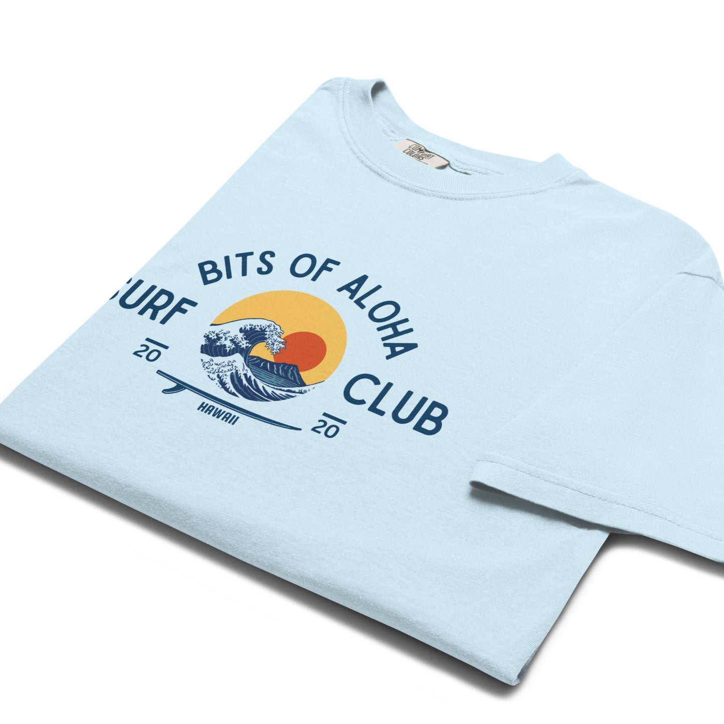 Bits of Aloha Rising Sun Surf Club Tee – Retro Wave Graphic T-Shirt-T-Shirt-Bits of Aloha
