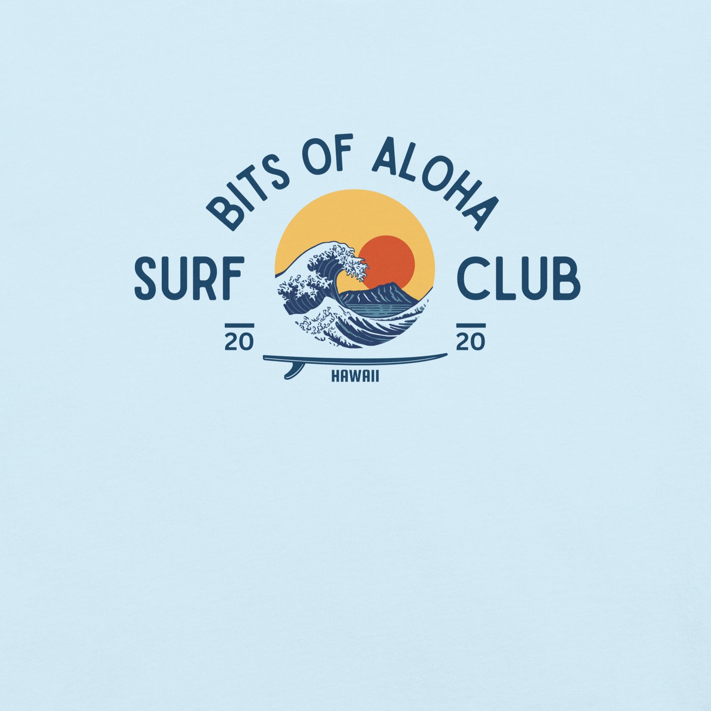 Bits of Aloha Rising Sun Surf Club Tee – Retro Wave Graphic T-Shirt-T-Shirt-Bits of Aloha