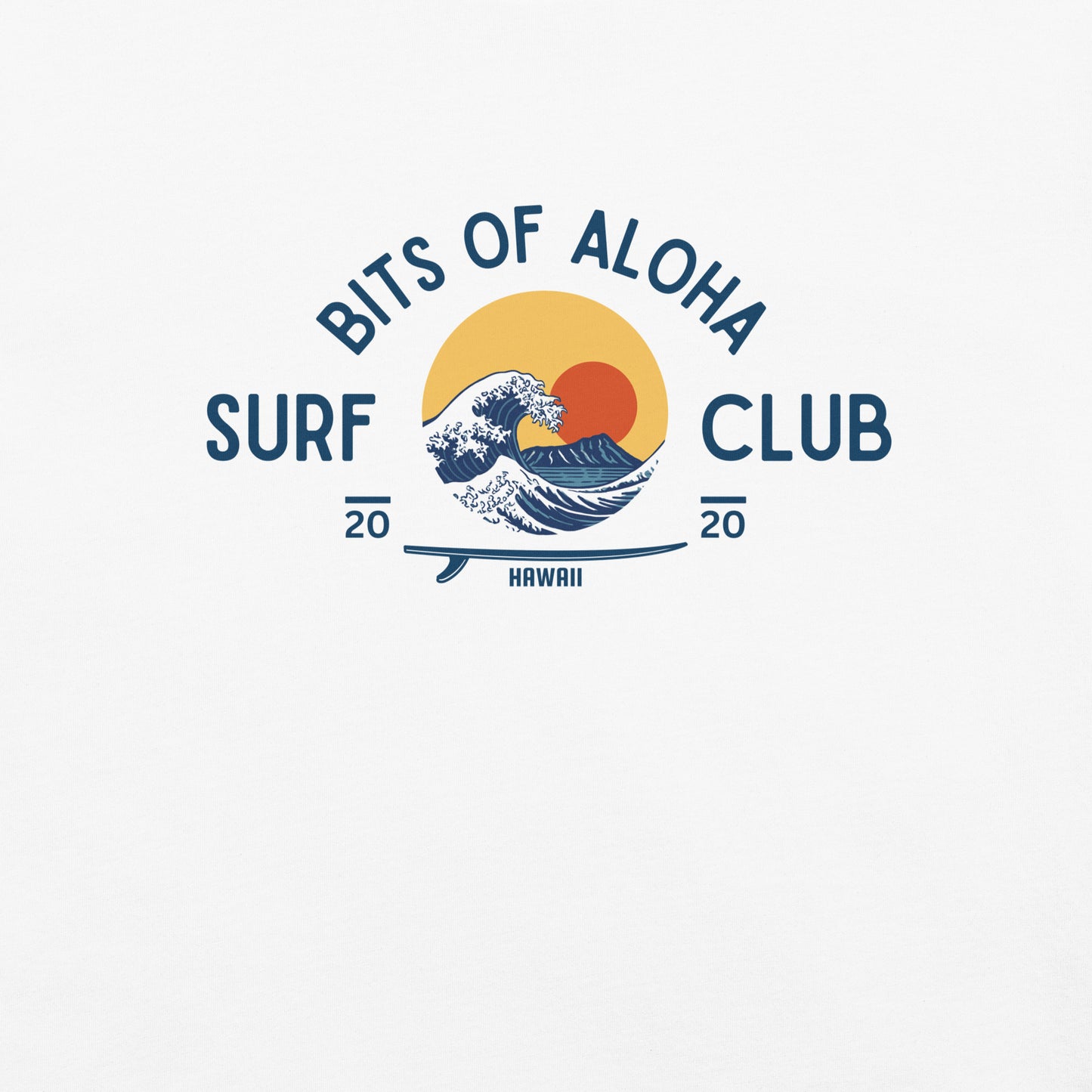 Bits of Aloha Rising Sun Surf Club Tee – Retro Wave Graphic T-Shirt-T-Shirt-Bits of Aloha