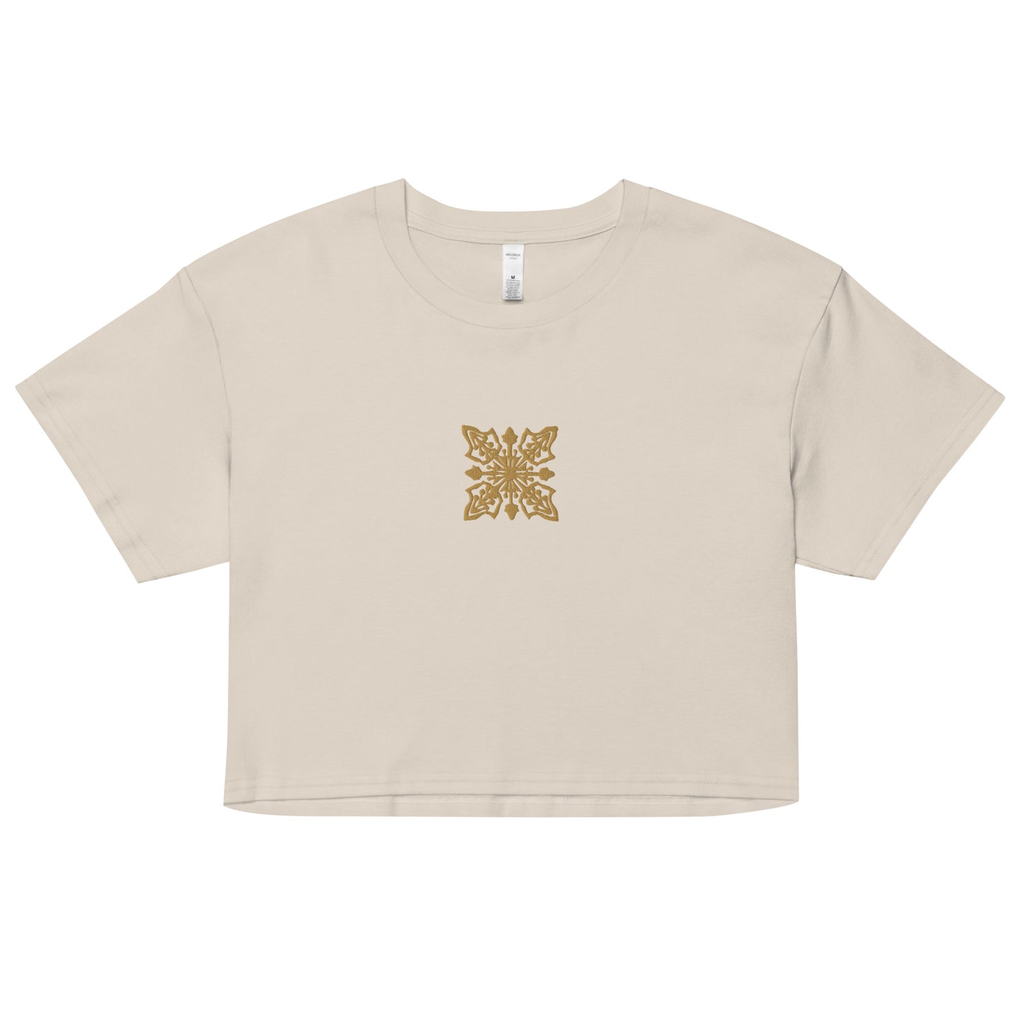 Hawaiian Gold Quilt Embroidered Women’s Crop Top-T-Shirt-Bits of Aloha