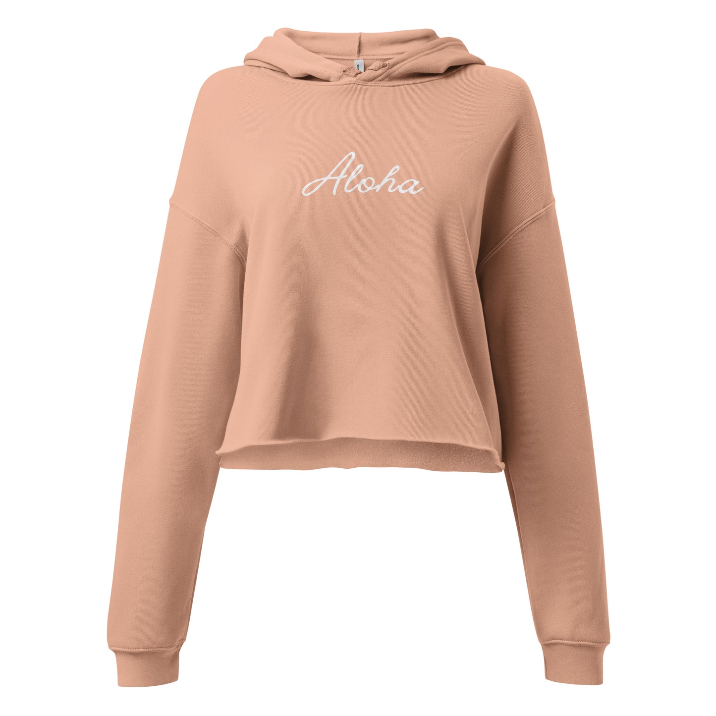 Aloha Script Premium Crop Hoodie-Hoodie-Bits of Aloha